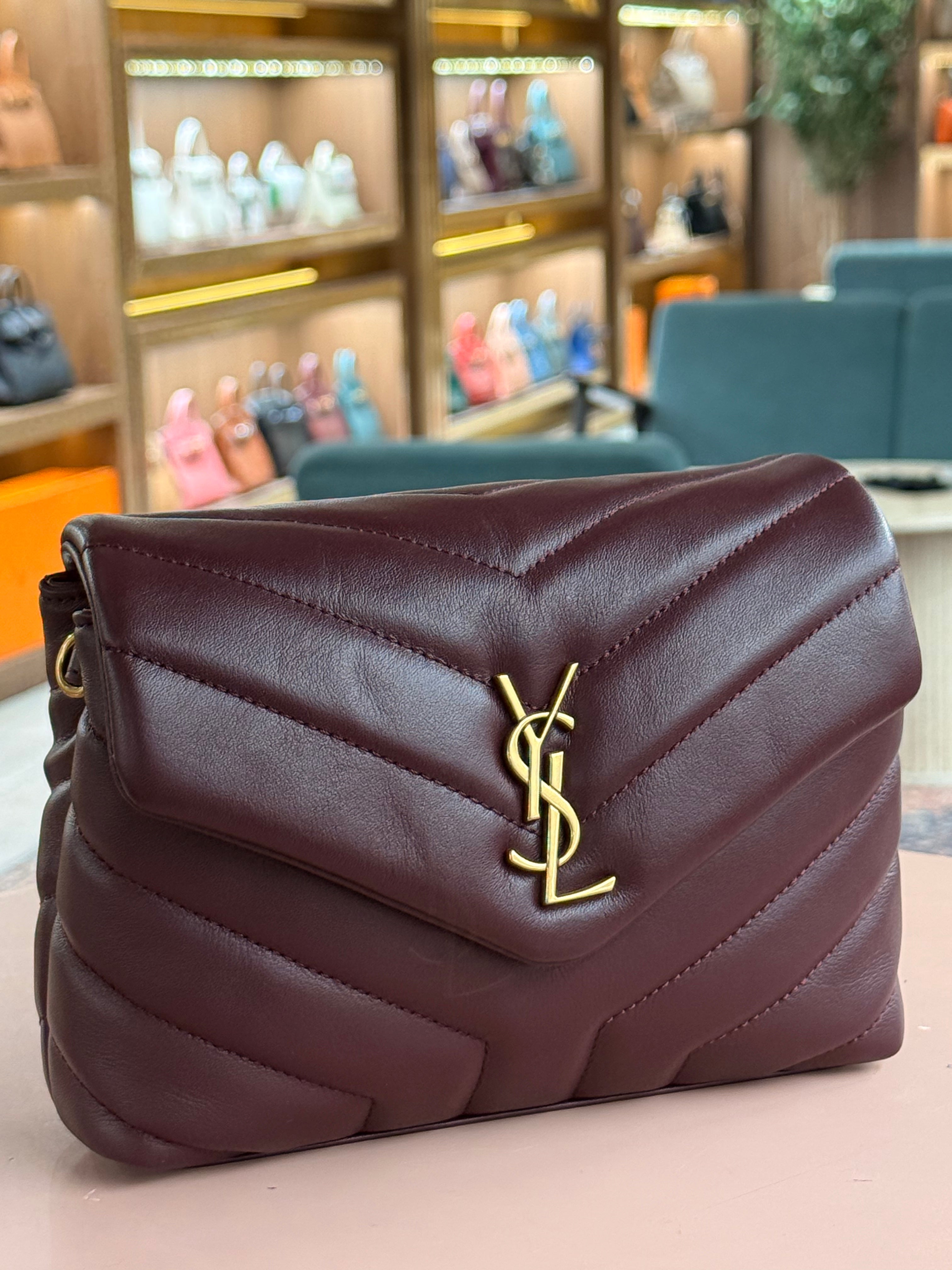 YSL | Lou Lou Toy – Leather – Burgundy – Gold Hardware