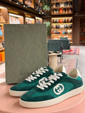 Gucci | Interlocking G Sneakers – Suede and Canvas – Green – White Hardware