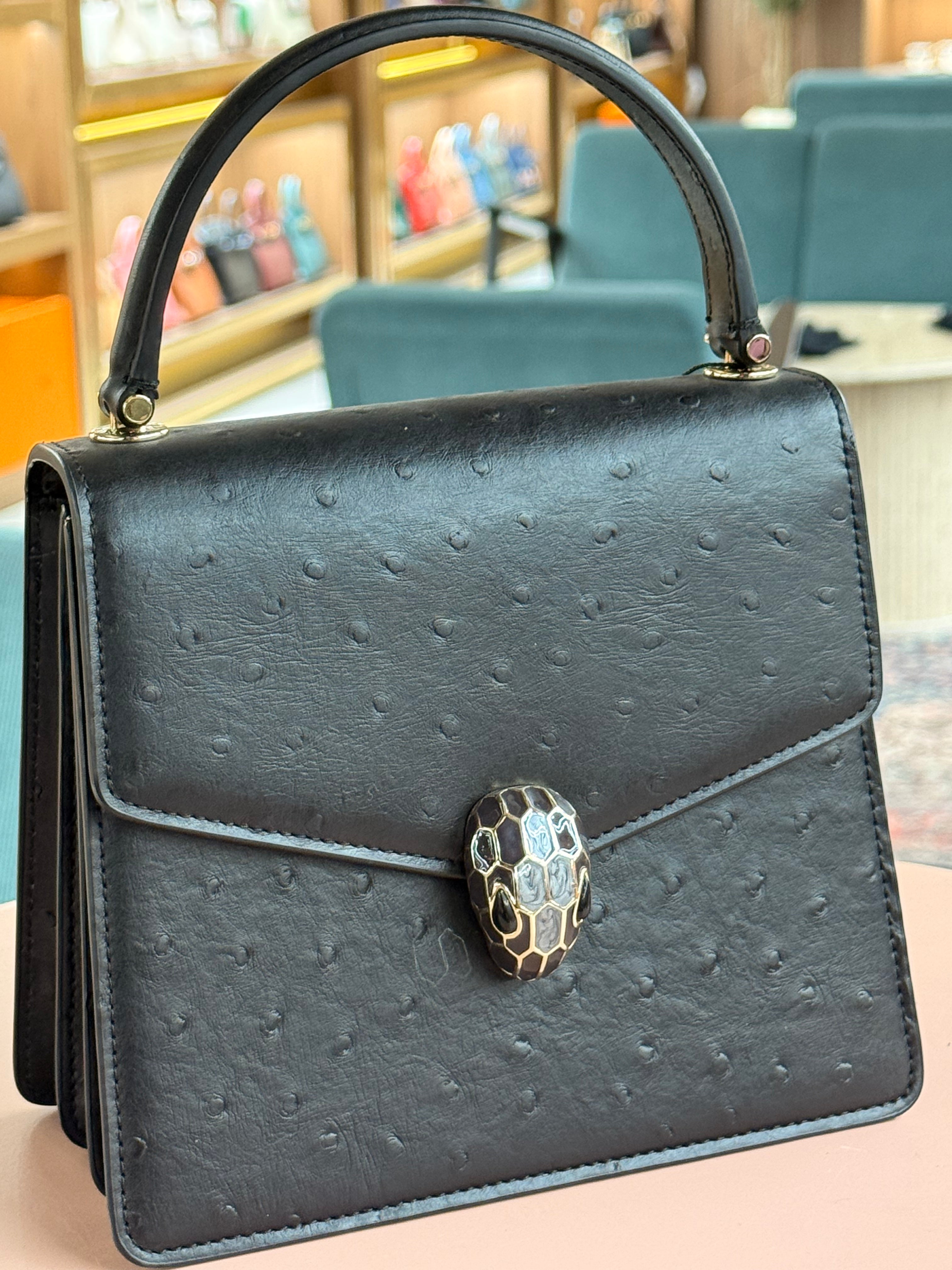 Bulgari | Serpenti Forever Top Handle (19) – Leather – Black – Gold Hardware