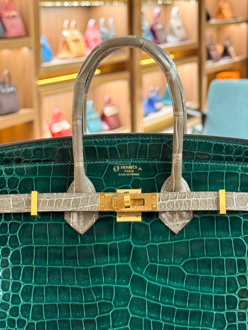 Hermes | Birkin (25) – Crocodile – Green – Gold Hardware