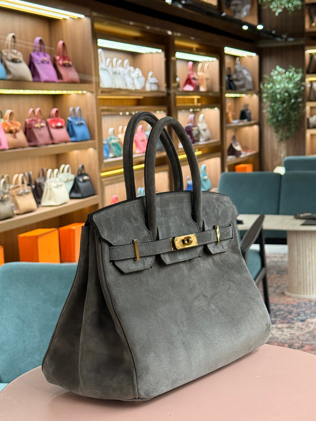 Hermes | Birkin (30) – Suede – Gris Tourterelle – Gold Hardware