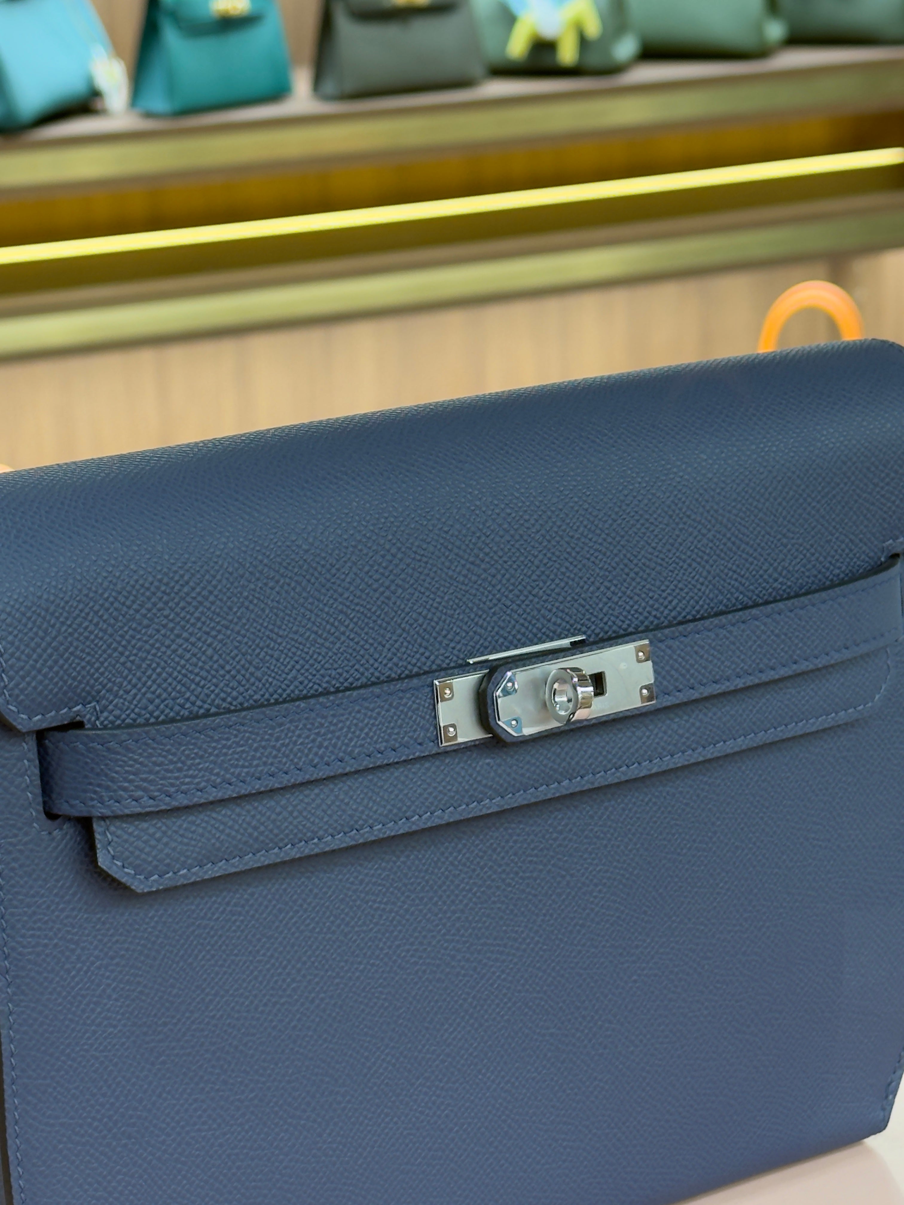 Hermes | Kelly Depeche – Epsom – Blue – Palladium Hardware