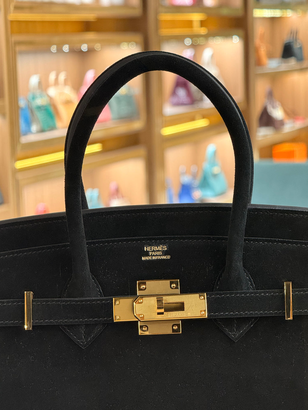 Hermes | Birkin (30) – Suede – Black – Gold Hardware