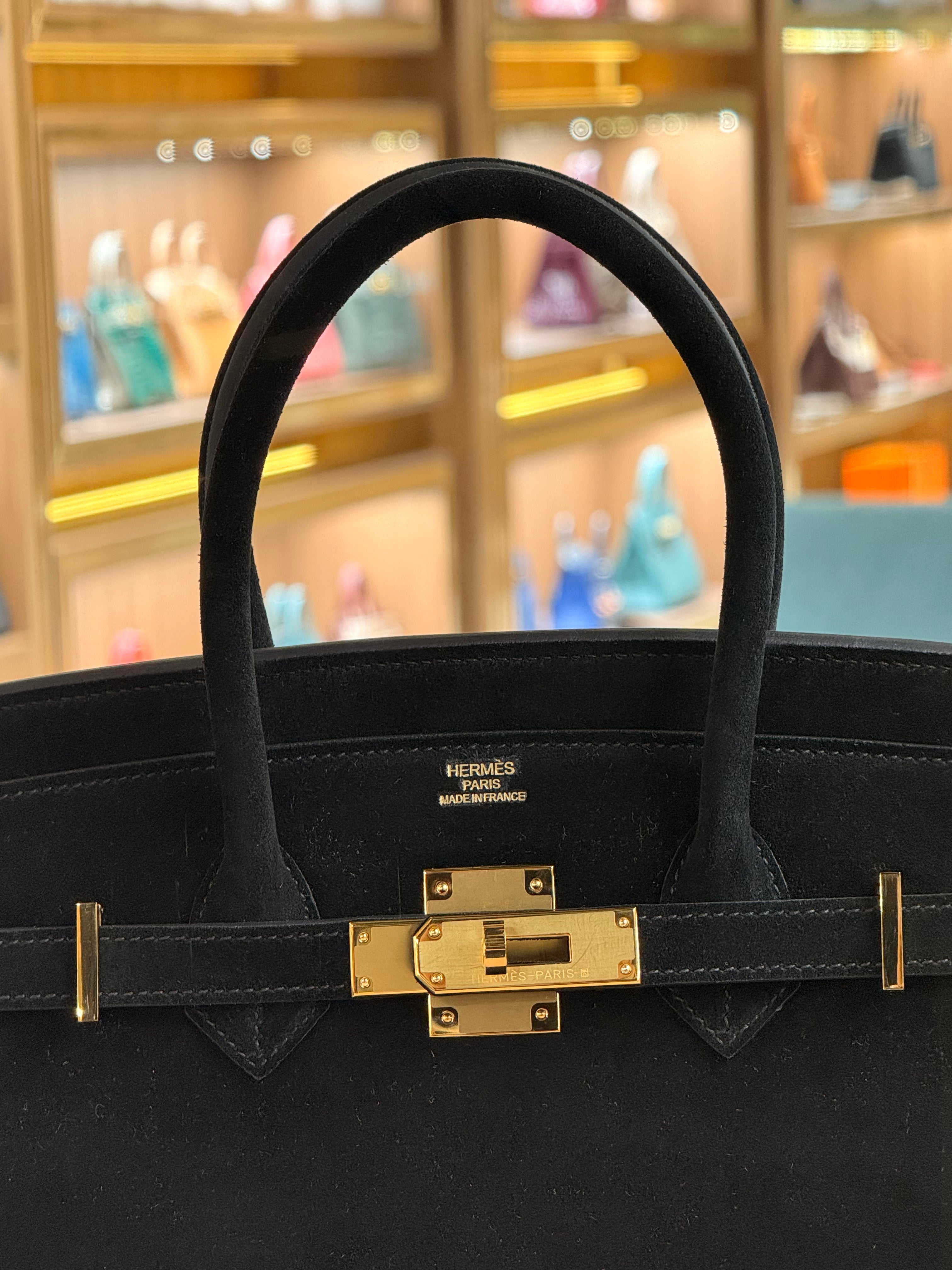 Hermes | Birkin (30) – Suede – Black – Gold Hardware