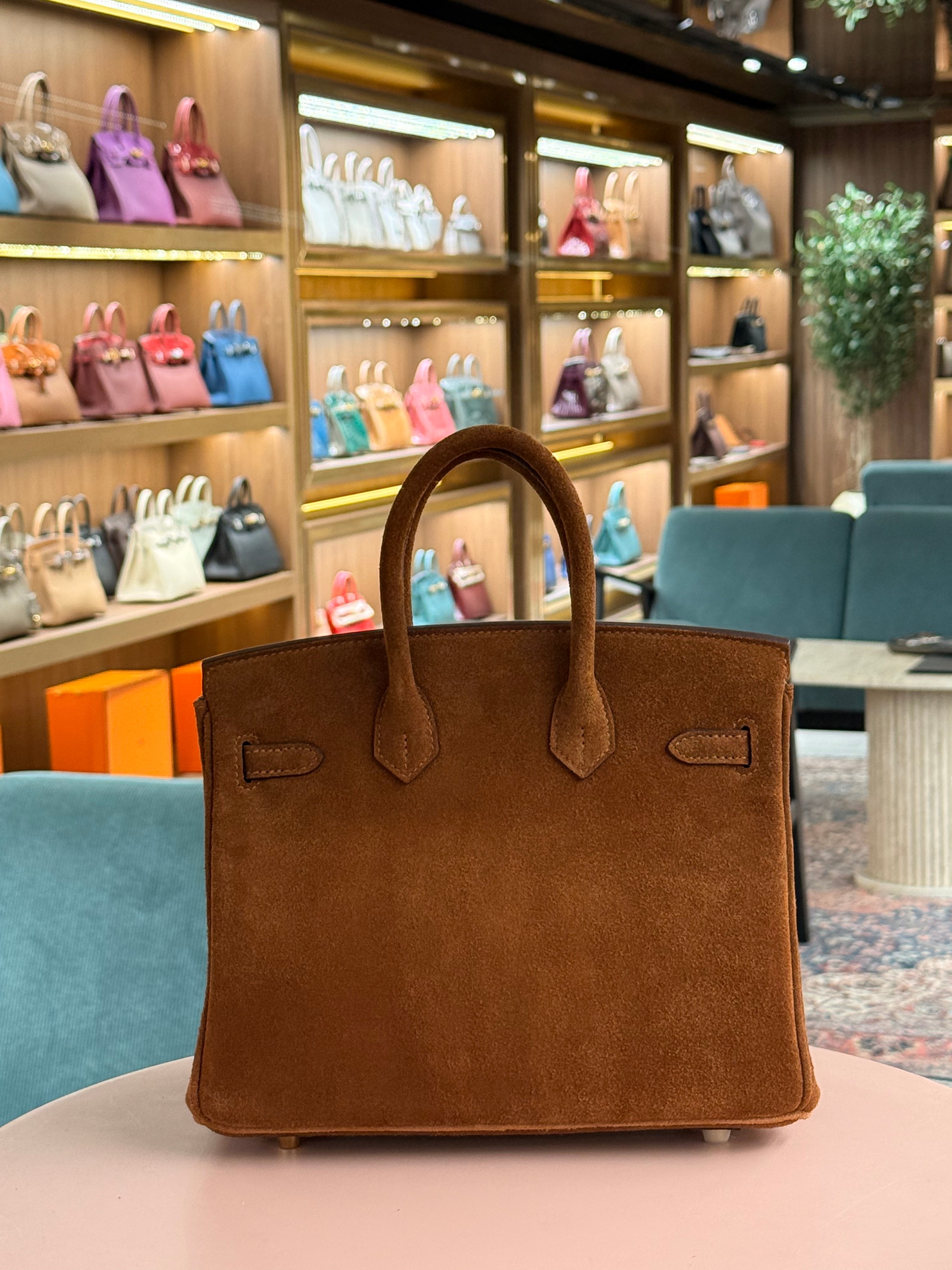 Hermes | Birkin (25) – Suede – Brown – Gold Hardware