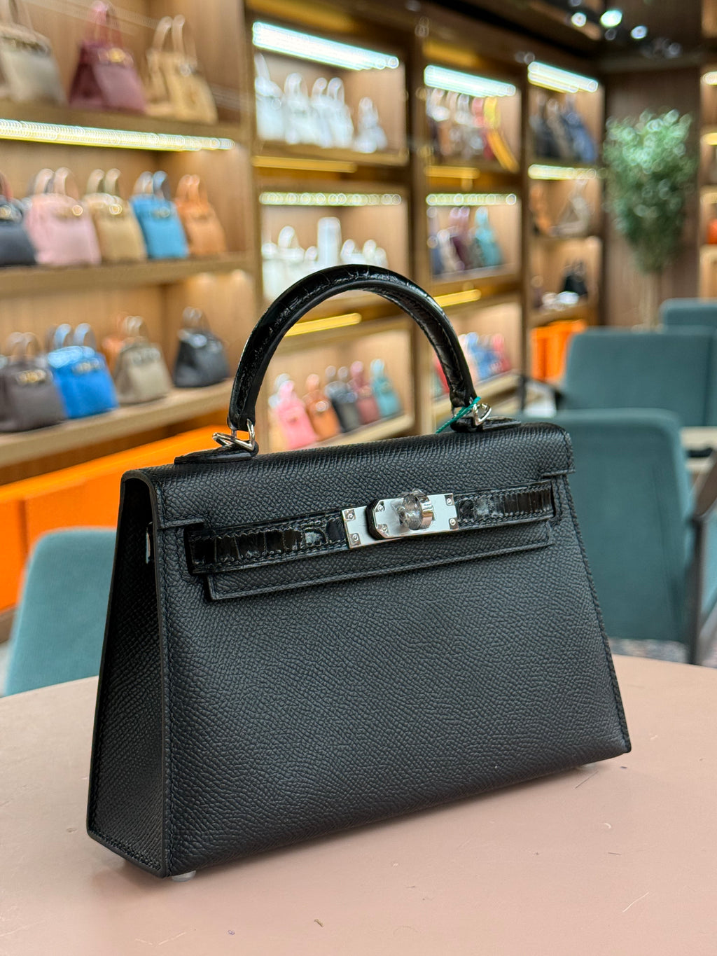 Hermes | Kelly (Mini) – Epsom – Black – Silver Hardware