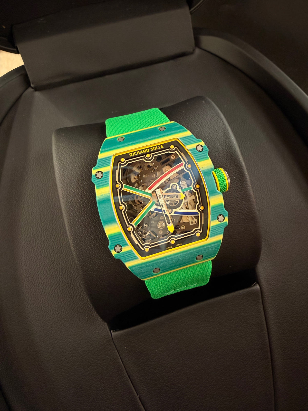 Richard Mille | Mille RM 67 – Carbon – Green/Yellow – Gold Hardware