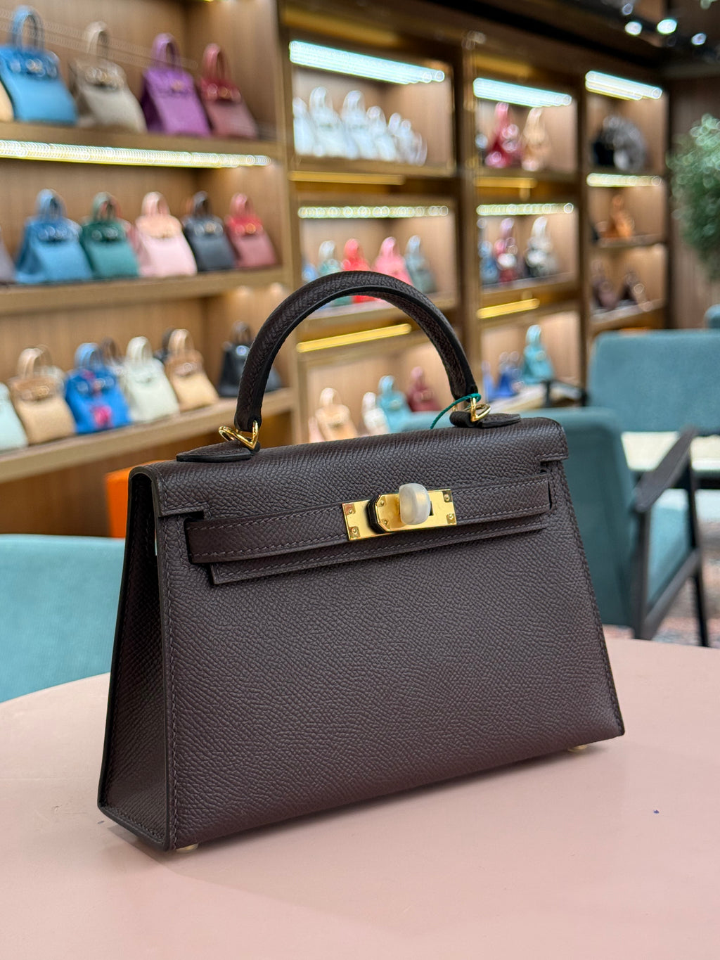 Hermes | Kelly (Mini) – Epsom – Brown – Gold Hardware
