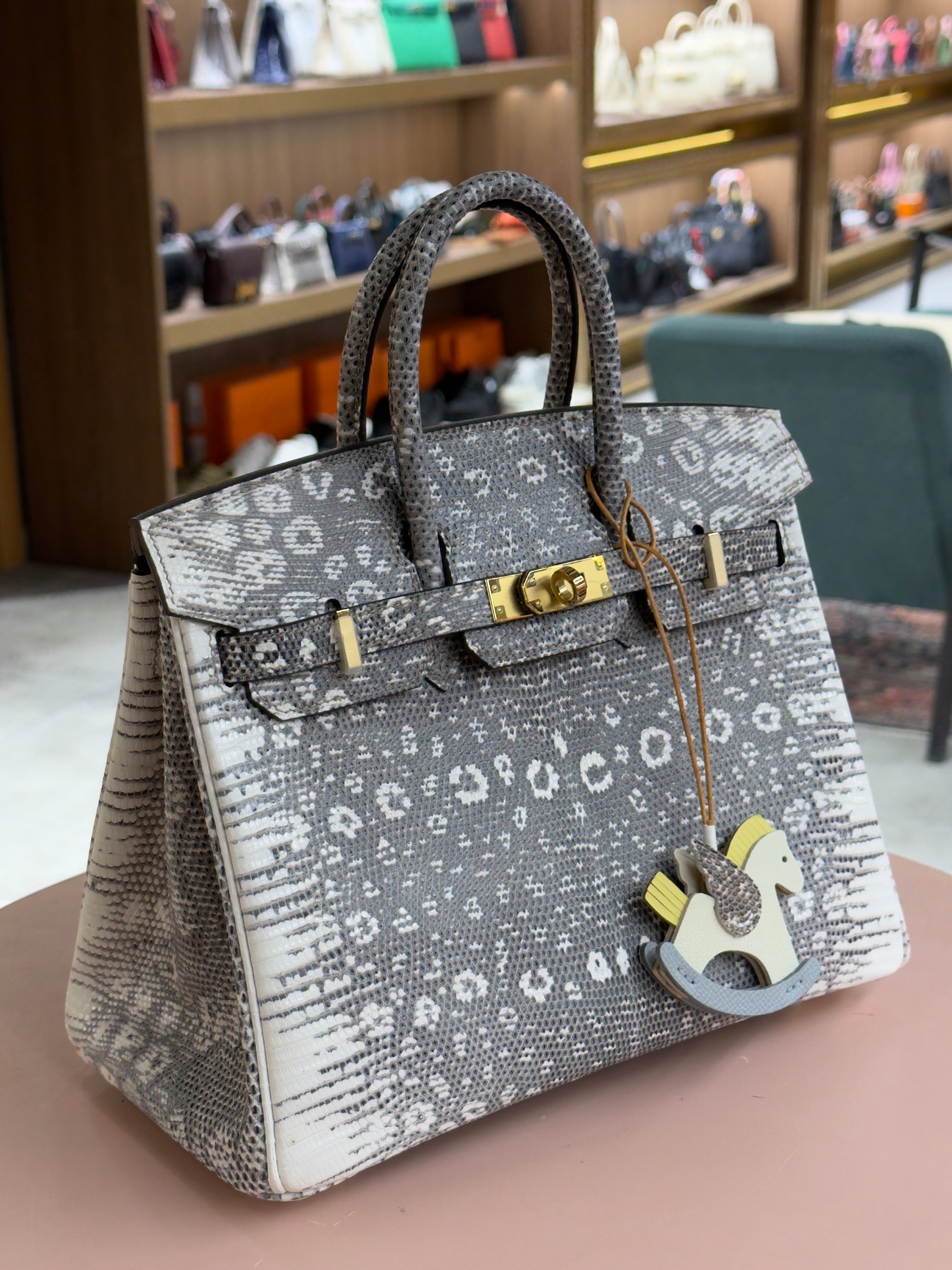 Hermes | Birkin (25) – Lizard – Grey – Gold Hardware