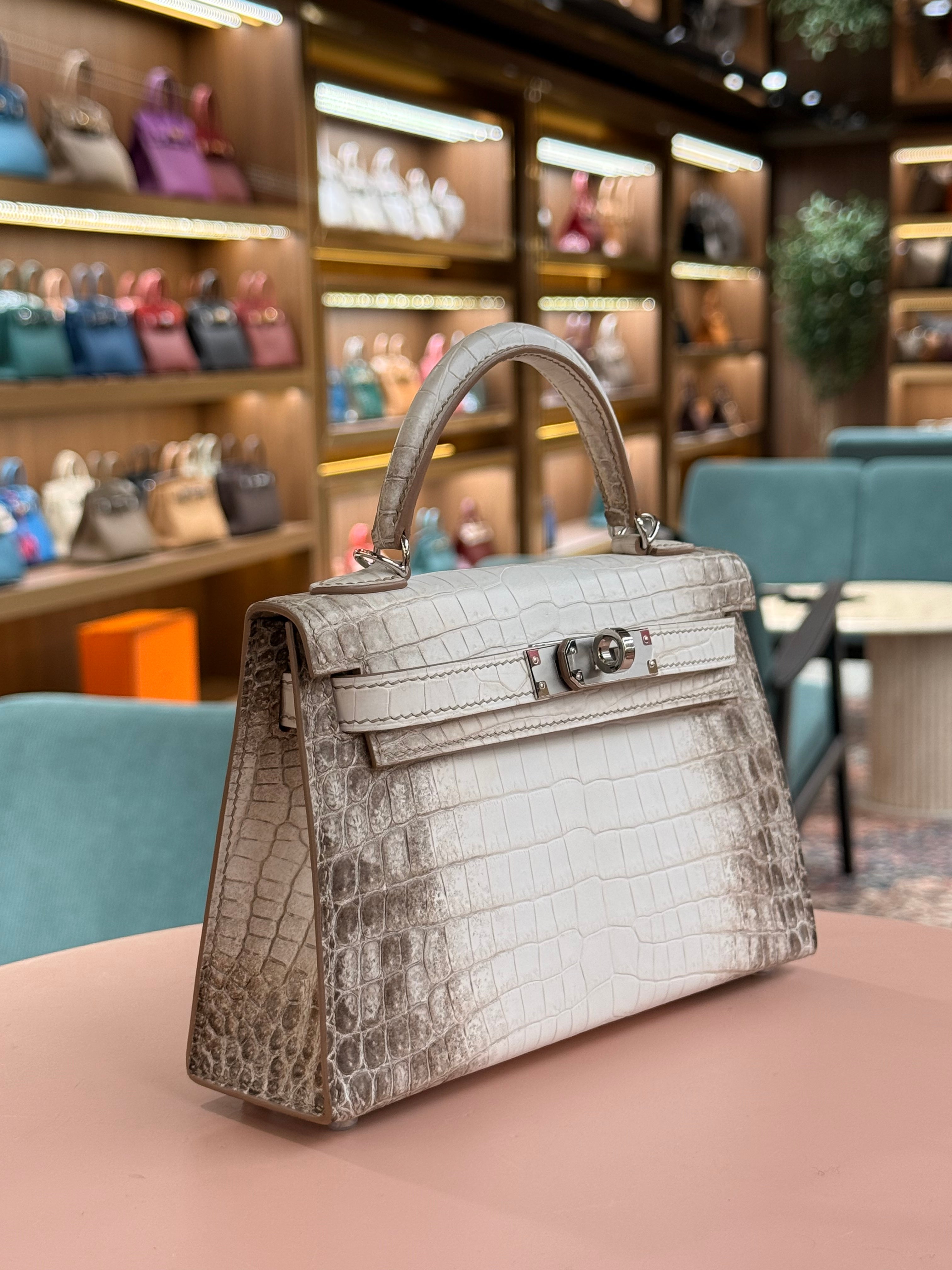 Hermes | Kelly (Mini) – Crocodile – Himalaya – Palladium Hardware