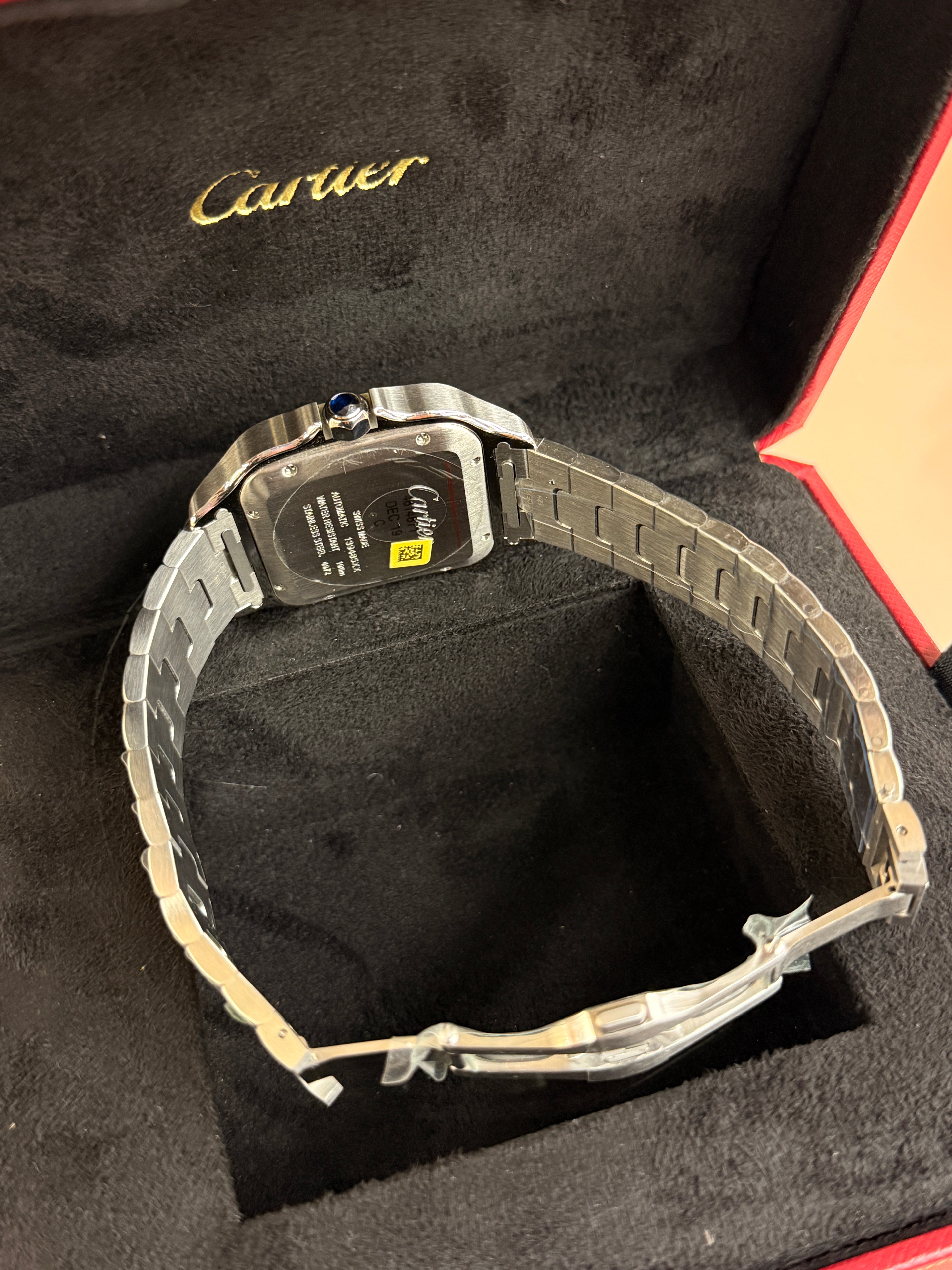Cartier | Santos Man Watch – Stainless Steel – Green – Silver Hardware