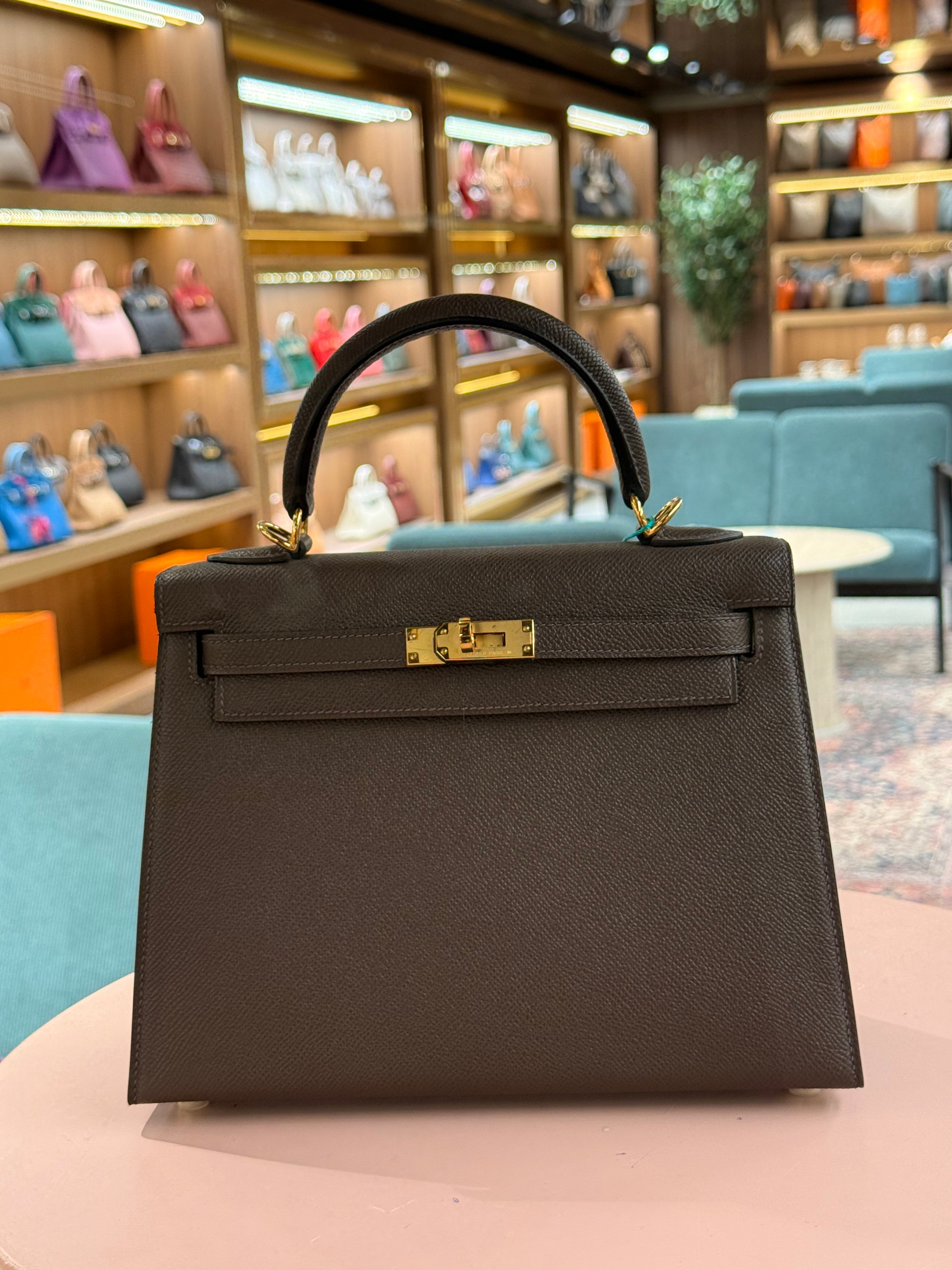 Hermes | Kelly (25) – Epsom – Etoupe – Gold Hardware