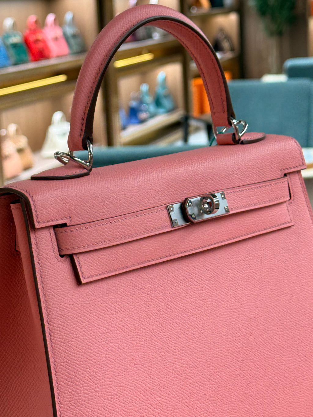 Hermes | Kelly (25) – Epsom – Rose Sakura – Palladium Hardware