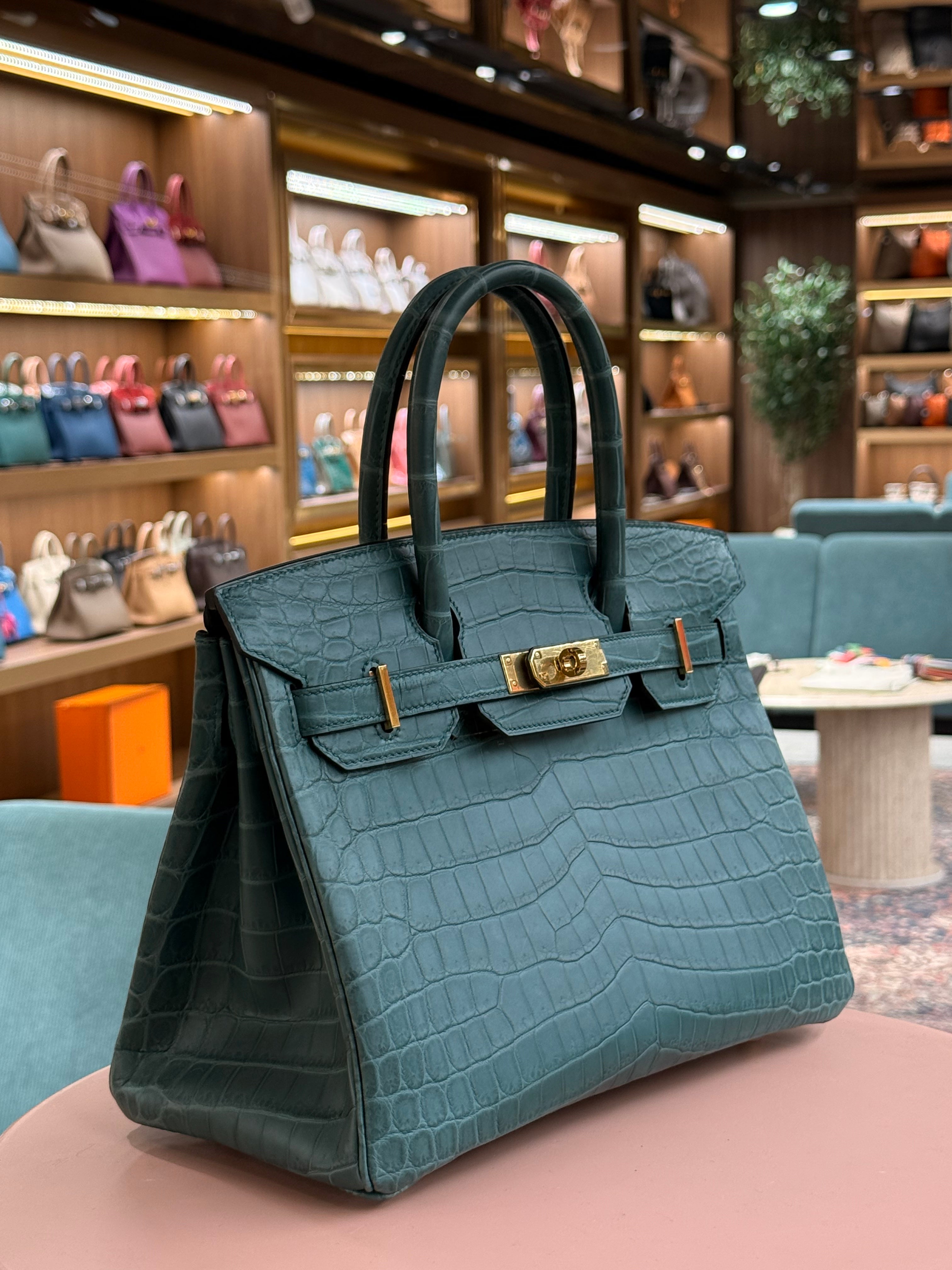 Hermes | Birkin (30) – Crocodile – Bleu Lagoon – Gold Hardware