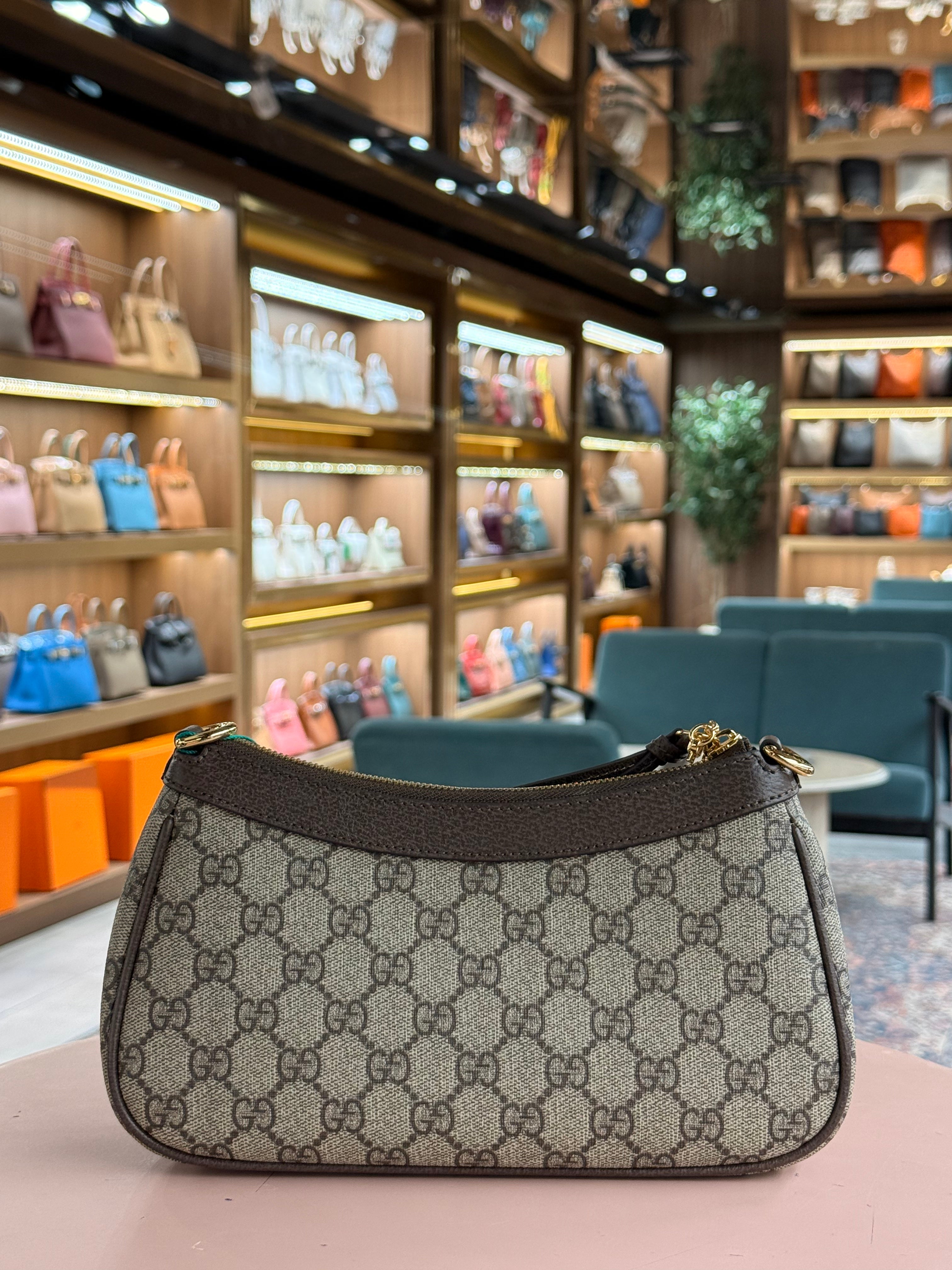 Gucci | Small Ophidia (Small) – Canvas – Beige – Gold Hardware