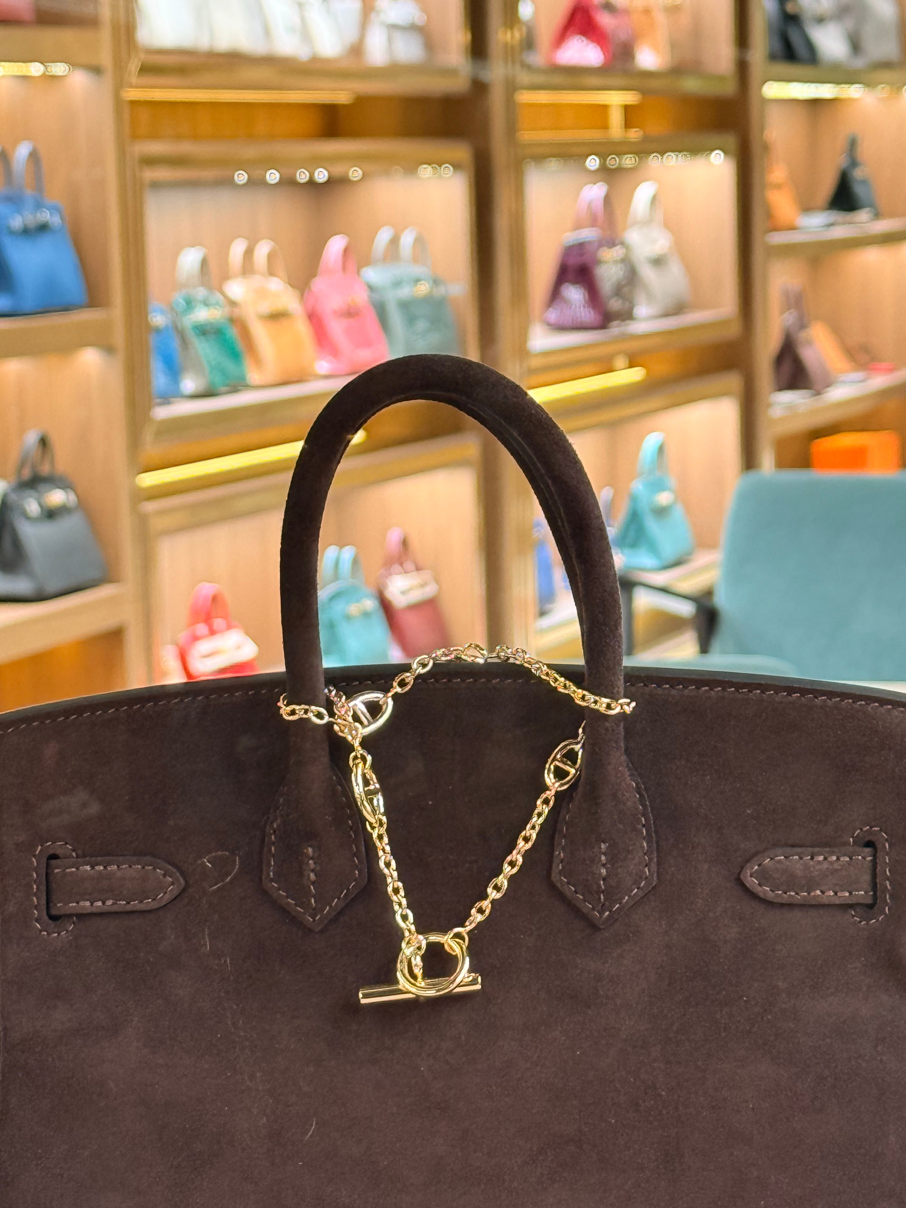 Hermes | Birkin (25) – Suede – Brown – Gold Hardware