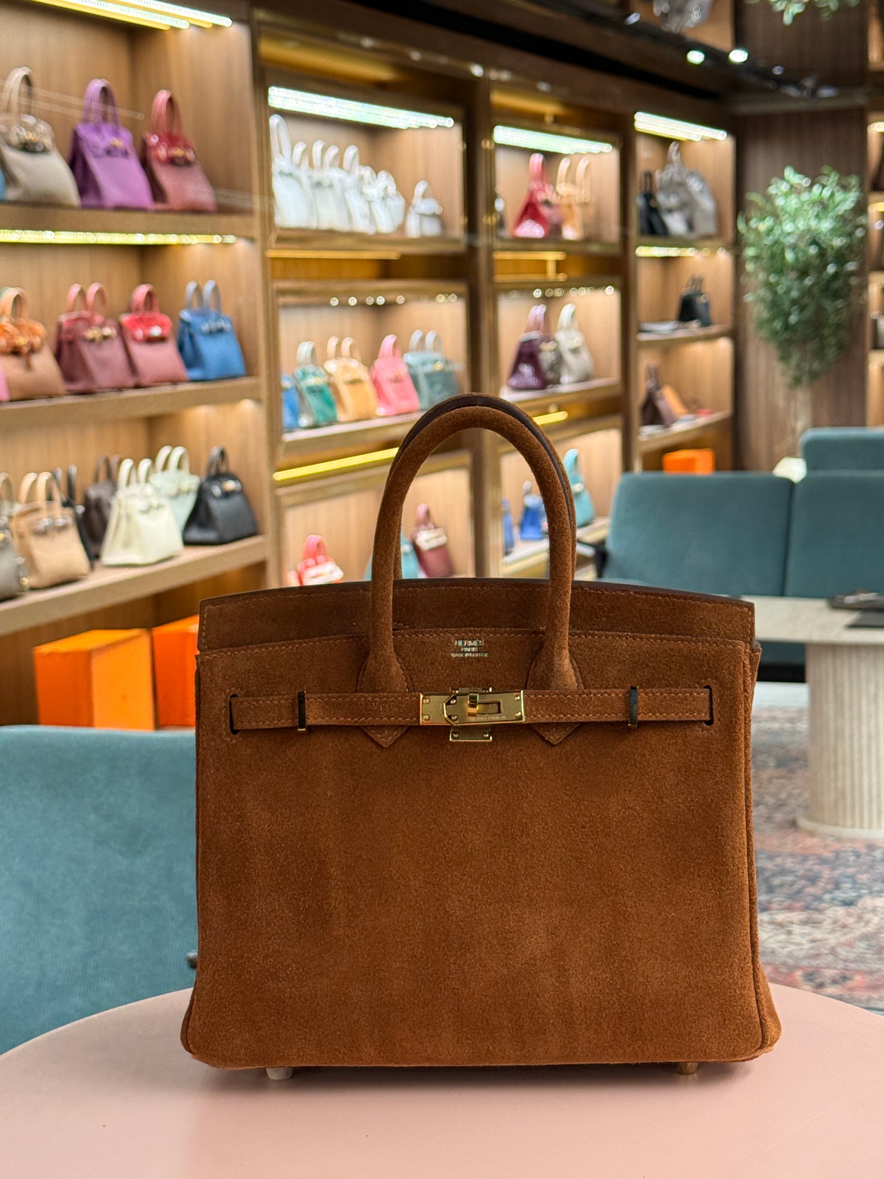 Hermes | Birkin (25) – Suede – Brown – Gold Hardware