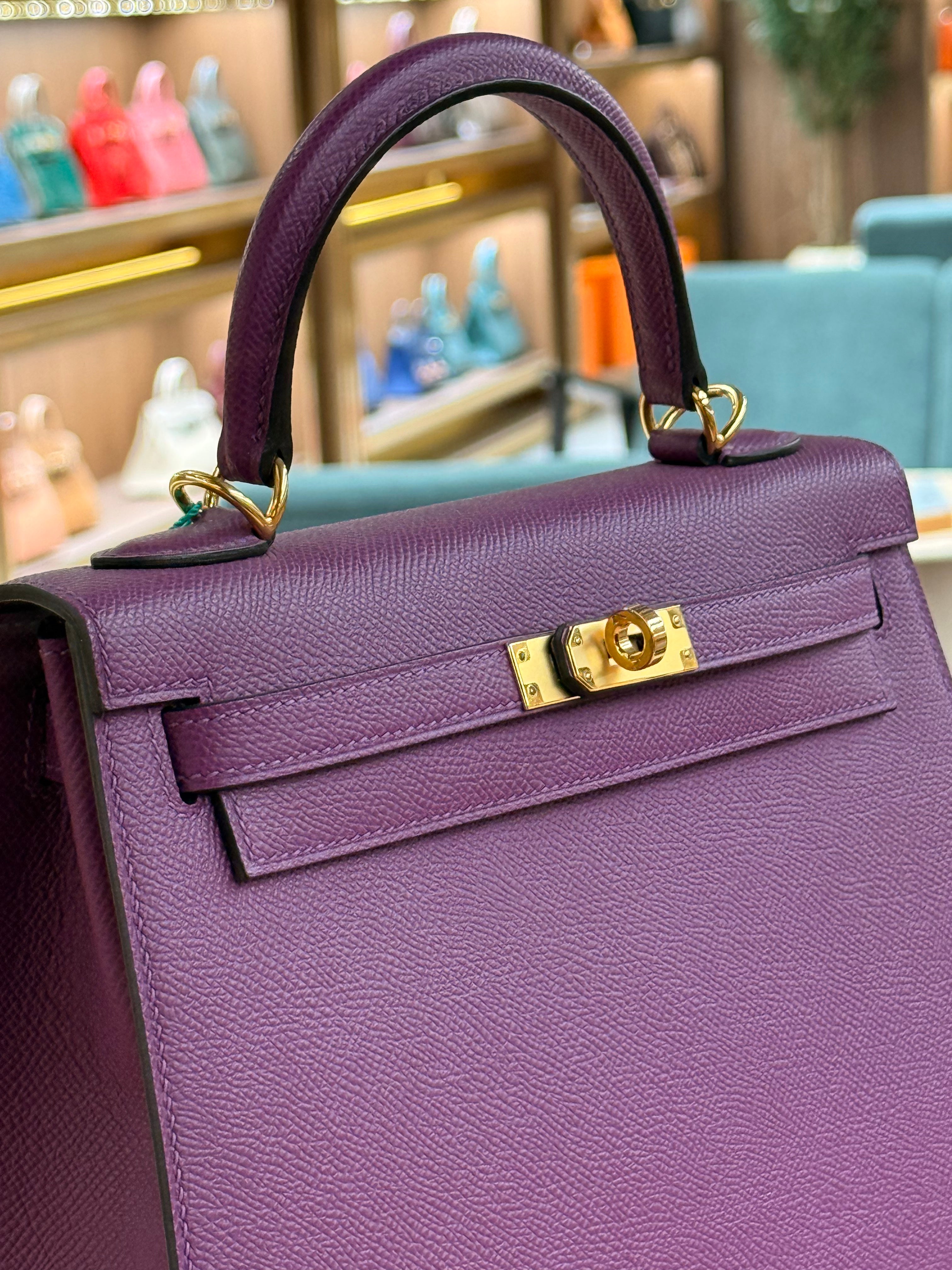 Hermes | Kelly (25) – Epsom – Violet – Gold Hardware