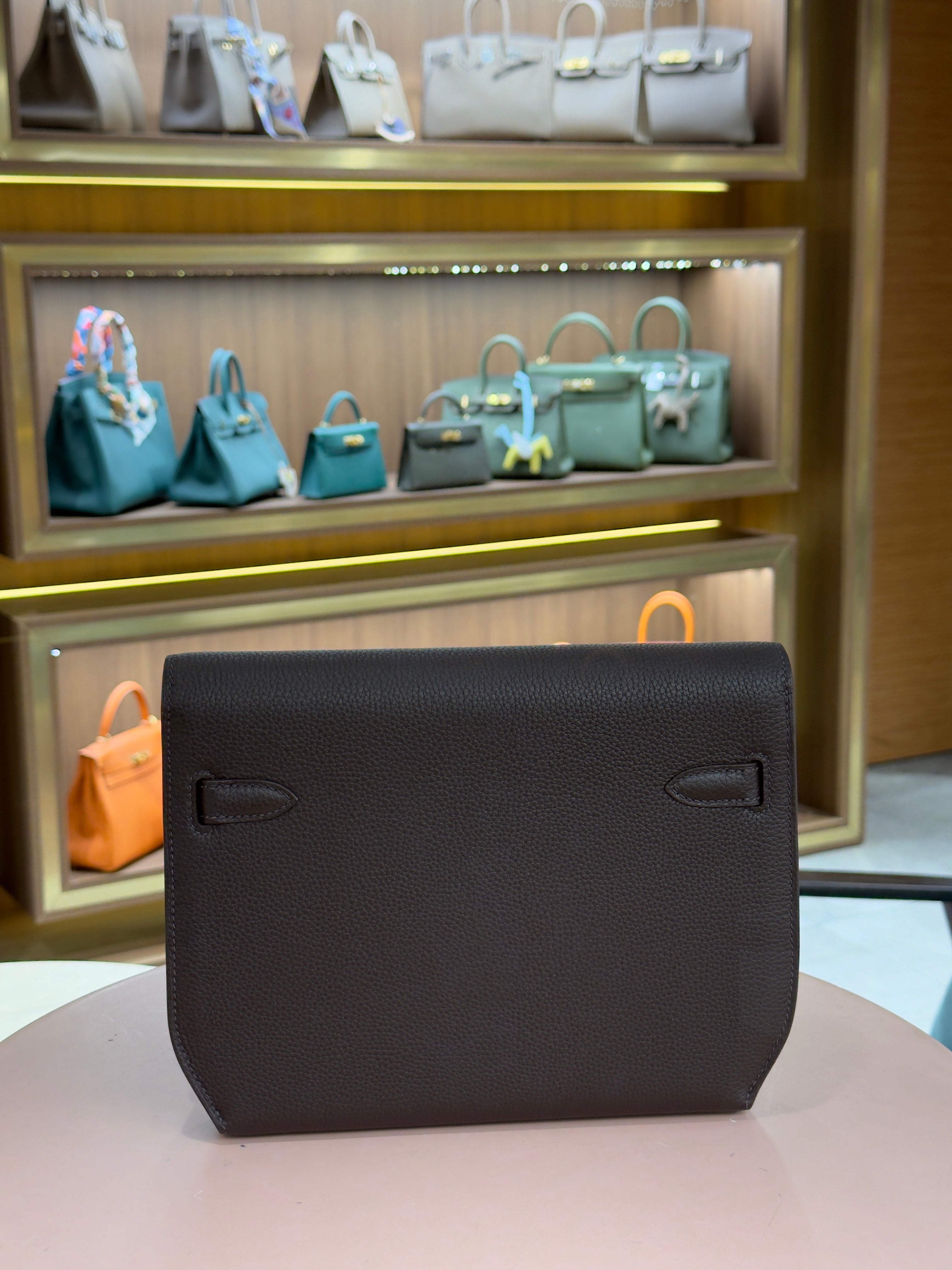Hermes | Kelly Depeche – Togo – Noir – Palladium Hardware