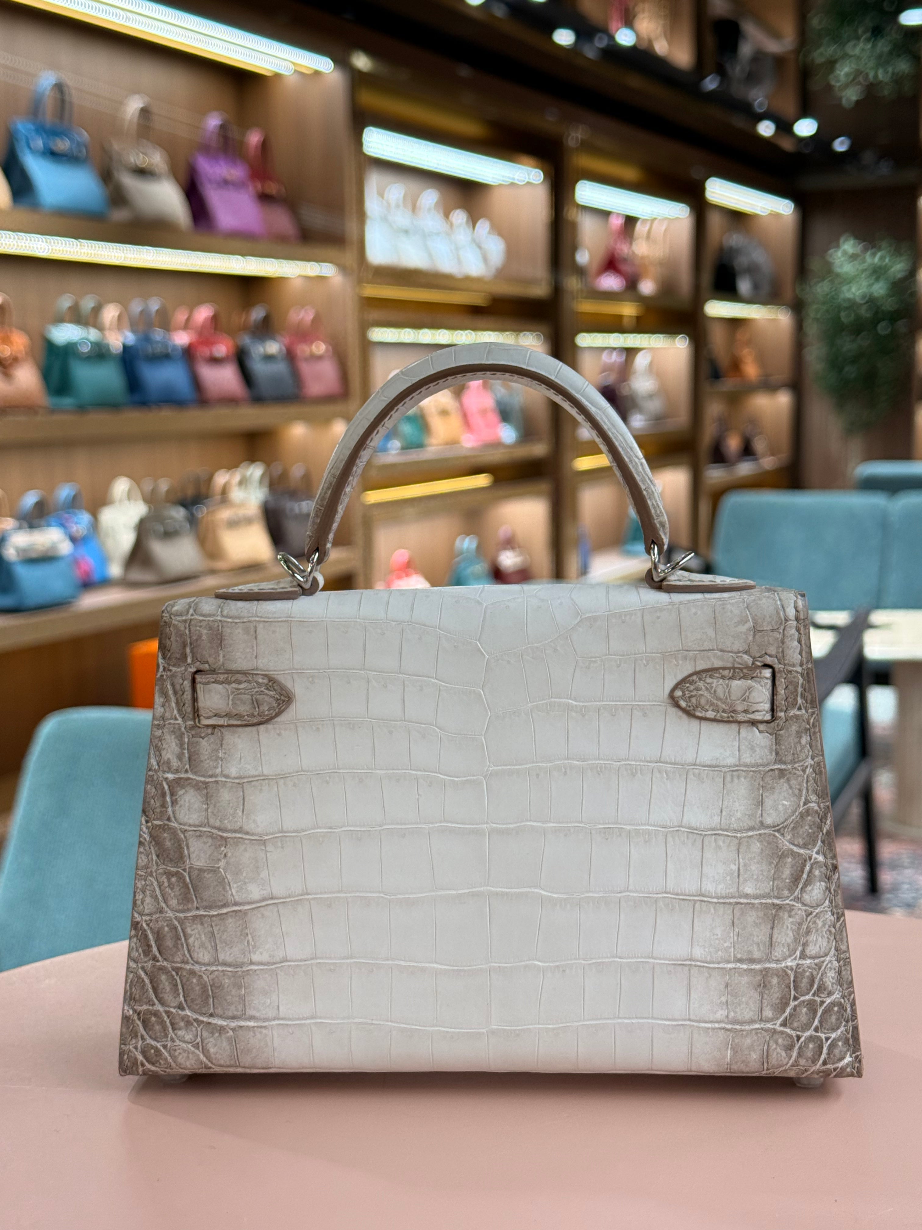 Hermes | Kelly (Mini) – Crocodile – Himalaya – Palladium Hardware