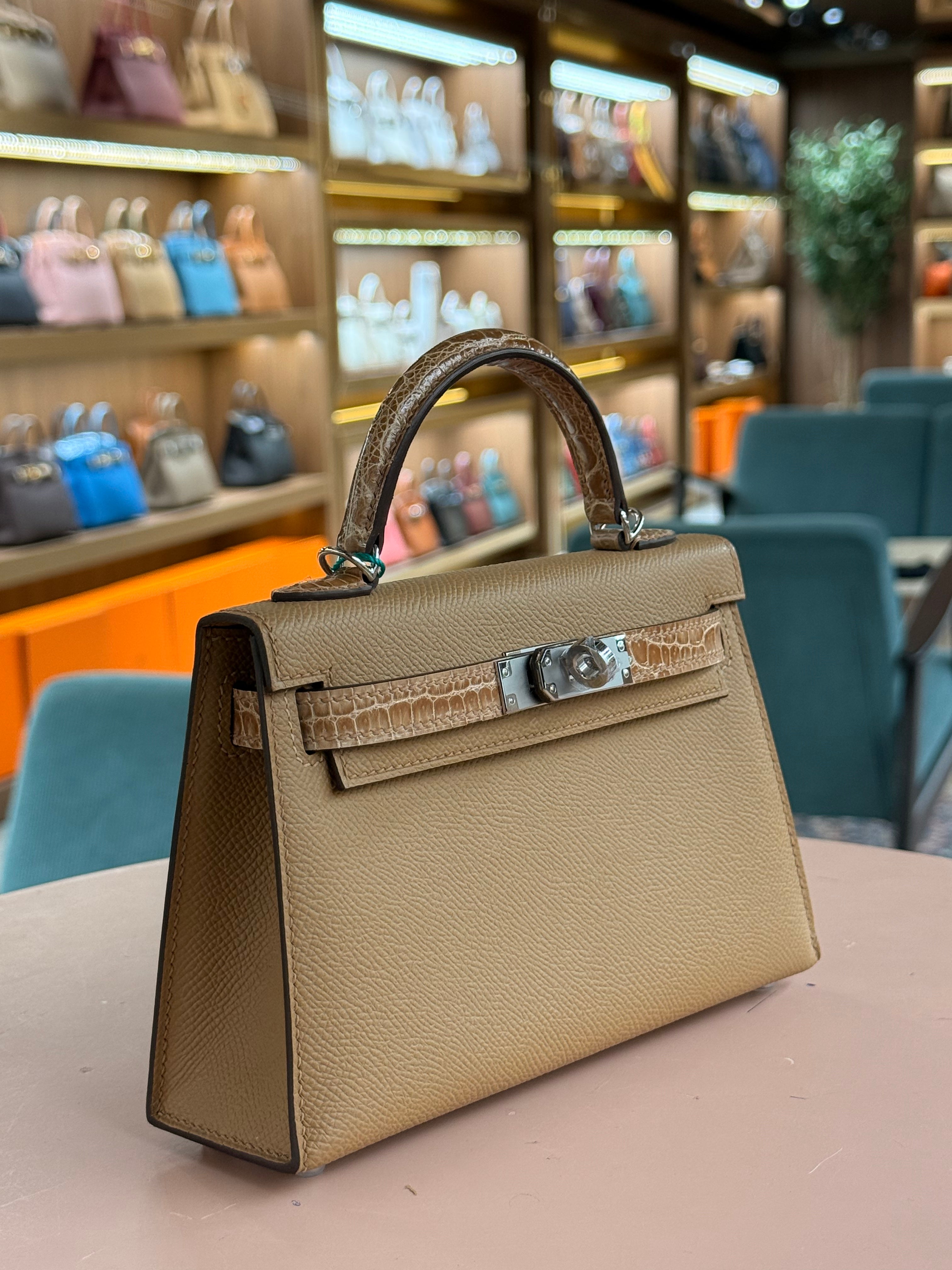Hermes | Kelly (Mini) – Epsom – Gold – Palladium Hardware
