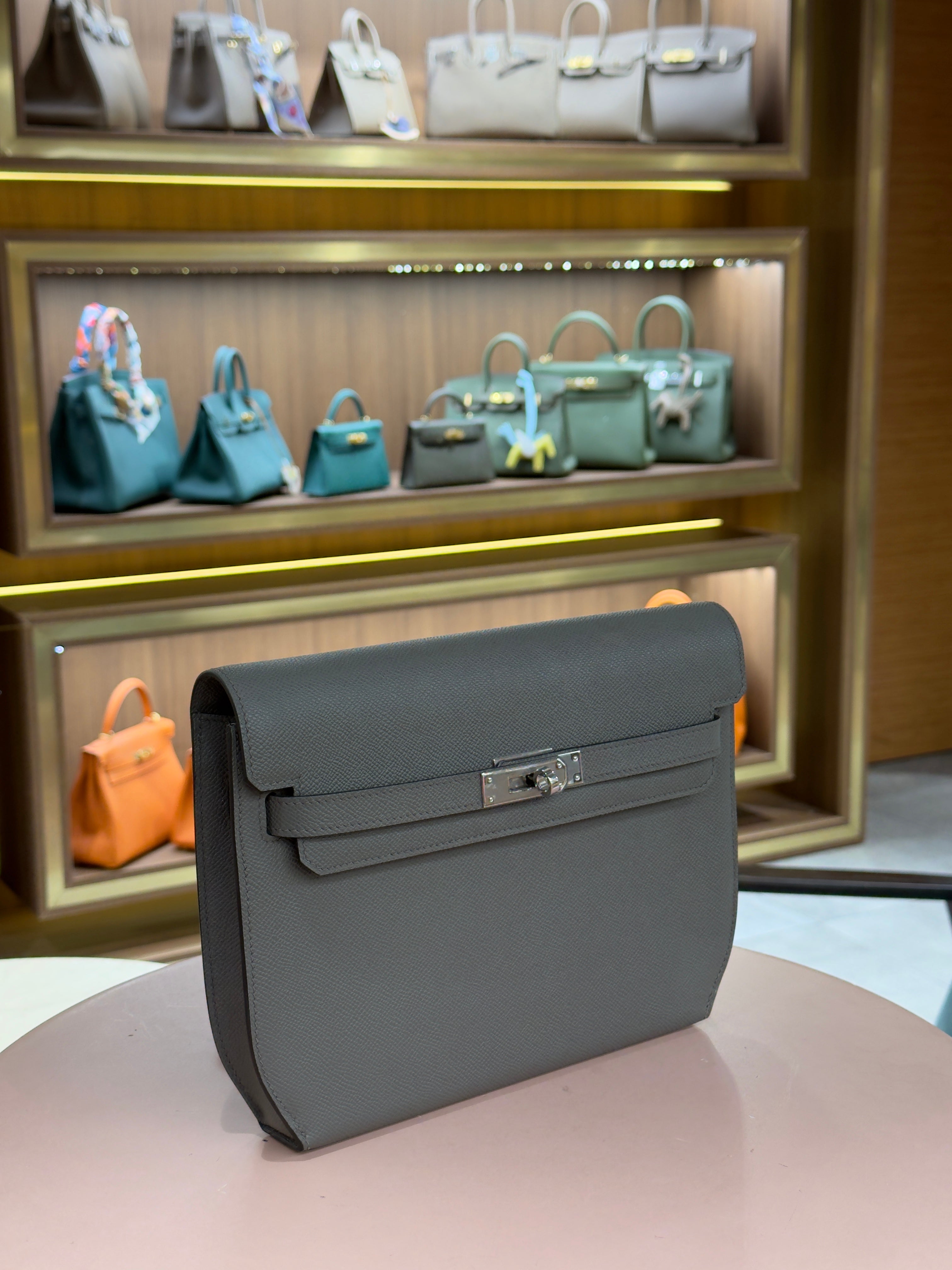 Hermes | Kelly Depeche – Epsom – Gris Tourterelle – Palladium Hardware
