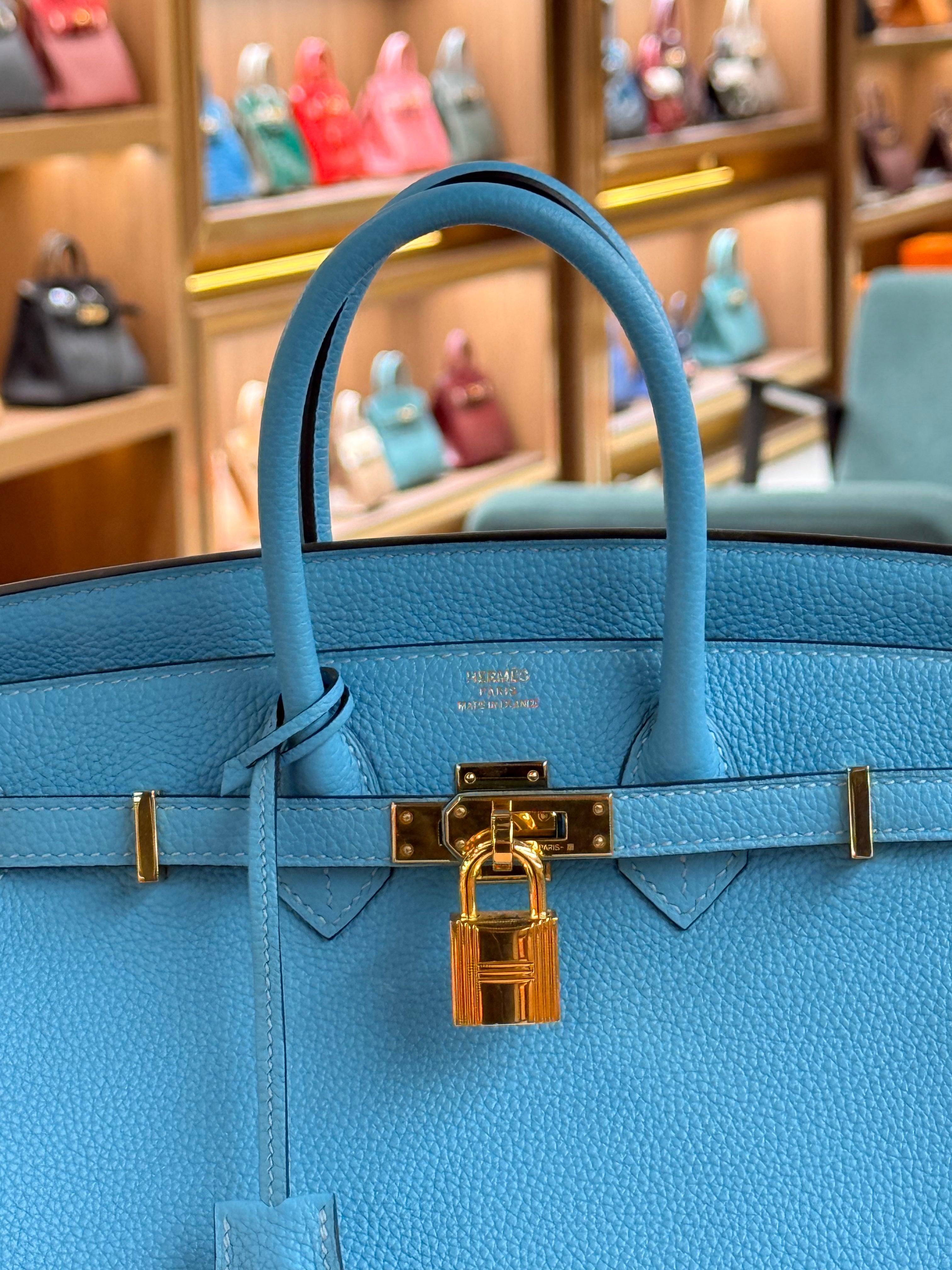 Hermes | Birkin (25) – Togo – Bleu Brume – Gold Hardware