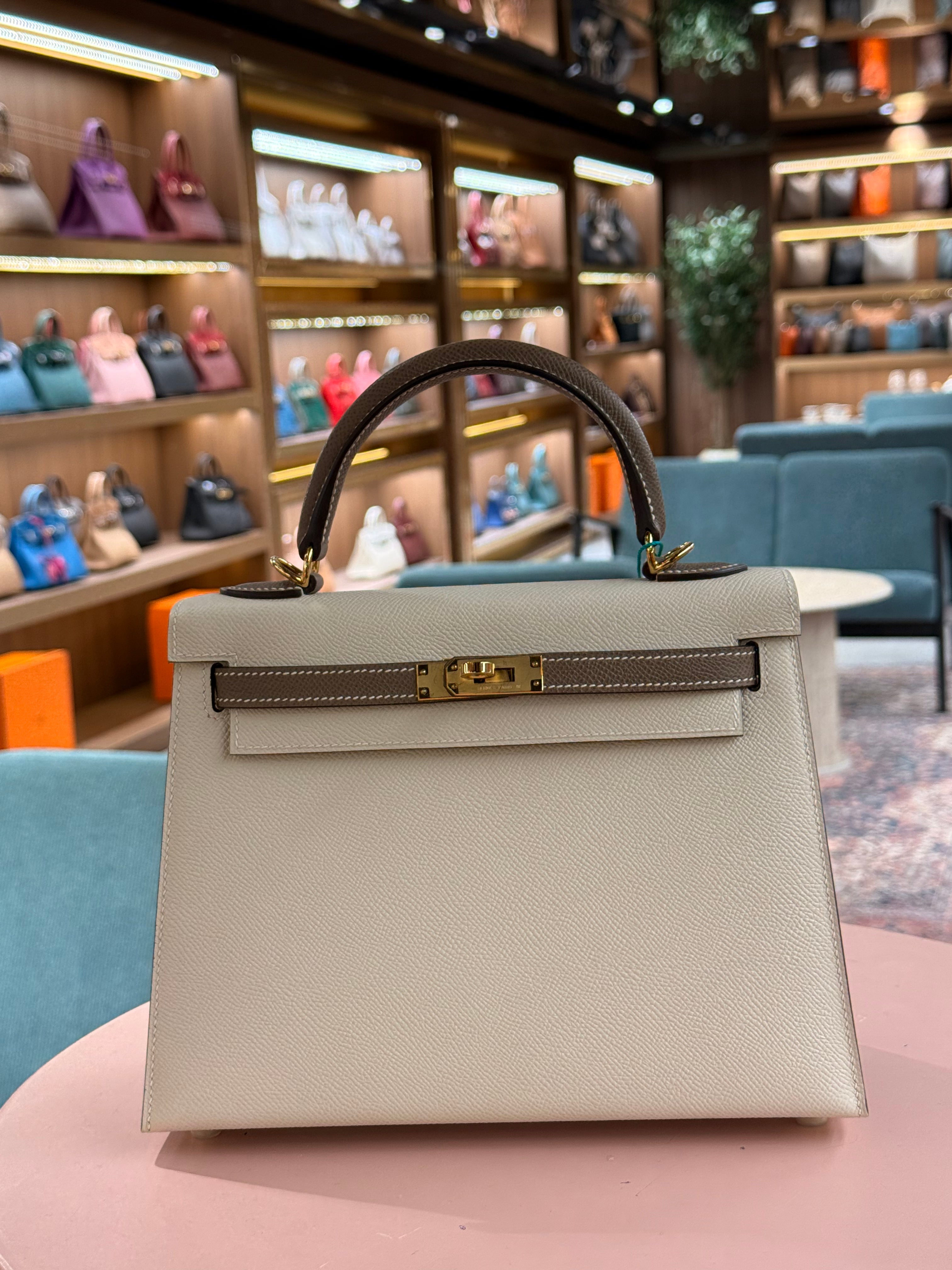 Hermes | Kelly (25) – Epsom – Cream – Gold Hardware