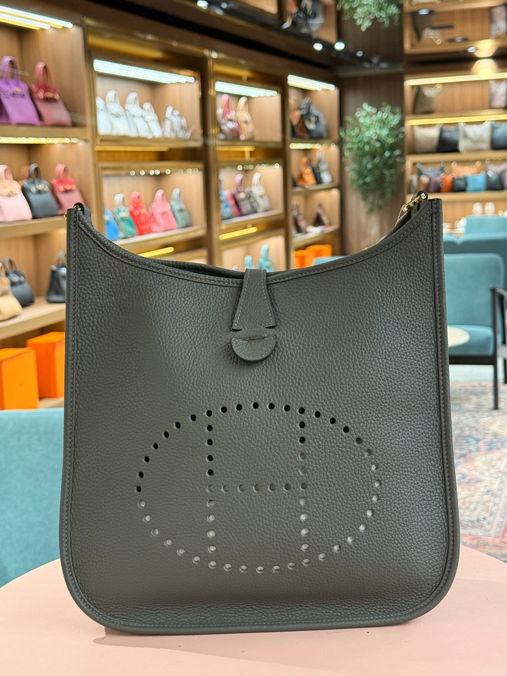 Hermes | Evelyne (Large) – Epsom – Gris Tourterelle – Palladium Hardware