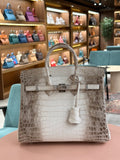 Hermes | Birkin (25) – Crocodile – Himalaya – Palladium Hardware