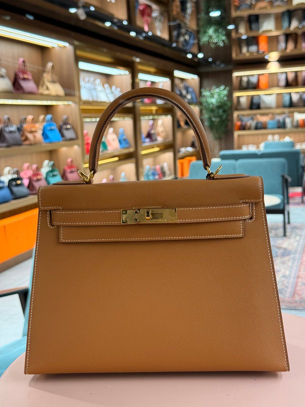 Hermes | Kelly (28) – Epsom – Gold – Gold Hardware