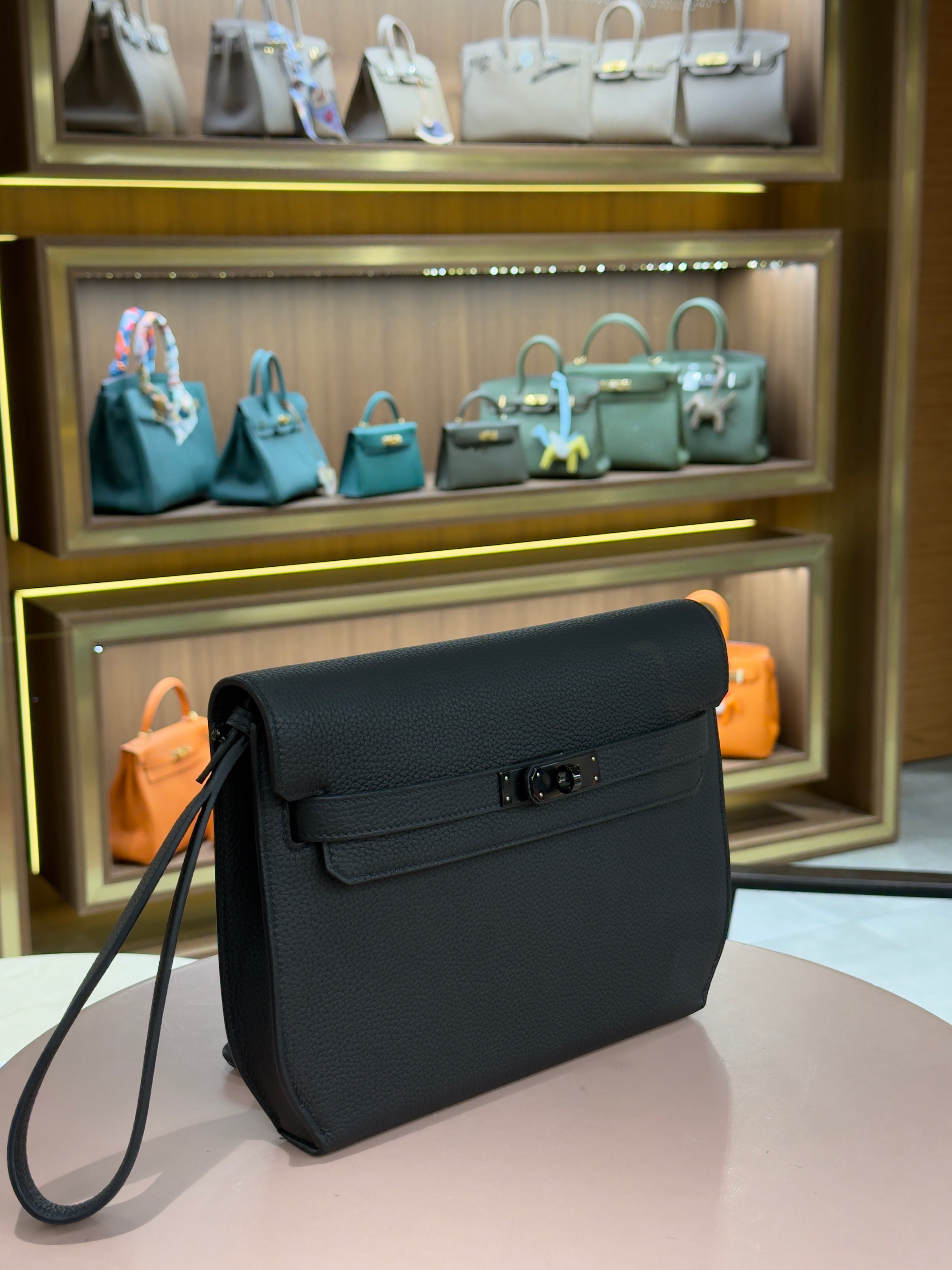 Hermes | Kelly Depeche – Togo – Black – Gold Hardware