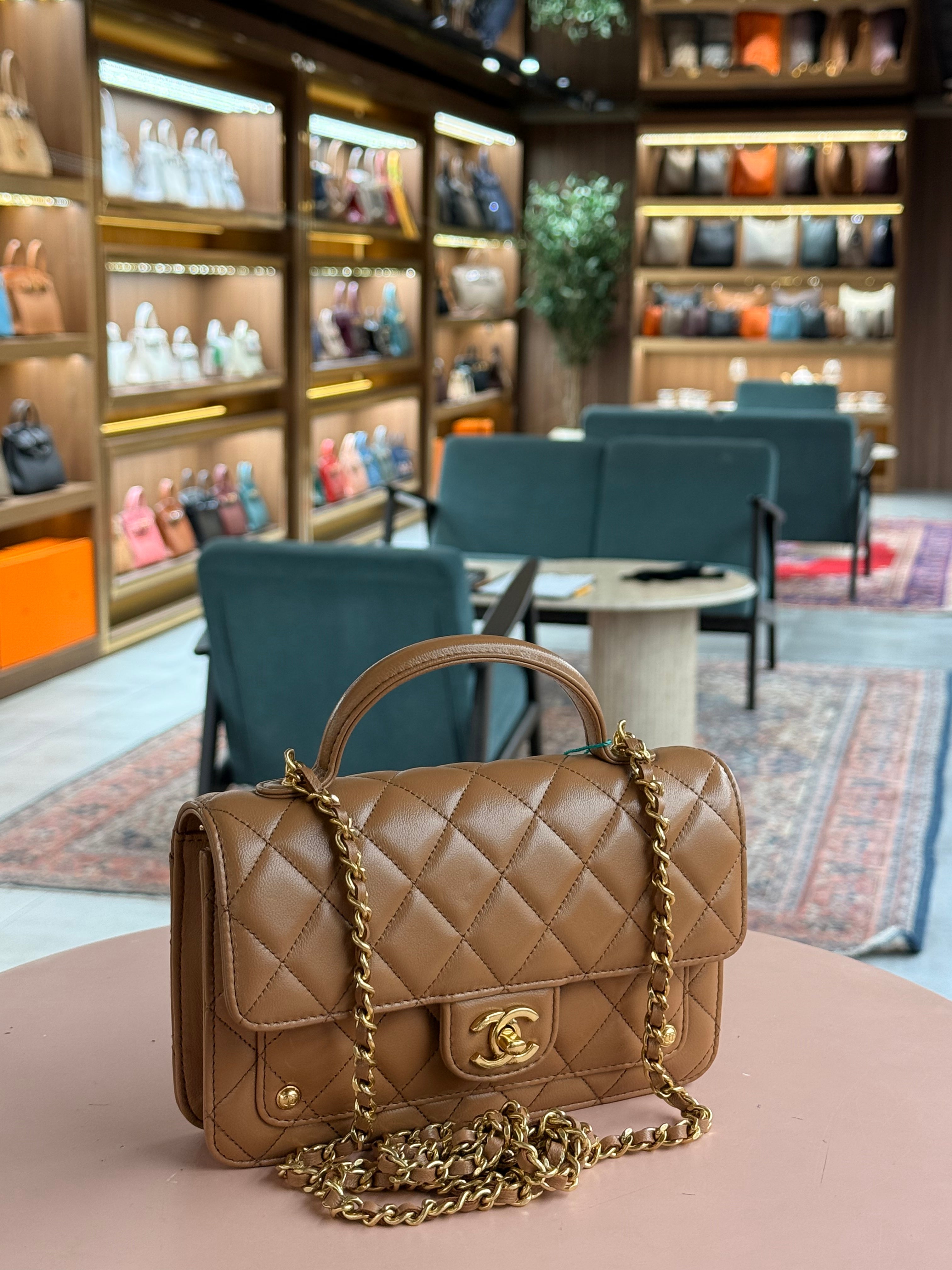 Chanel | Classic Flap Bag (Small) – Lambskin – Beige – Gold Hardware