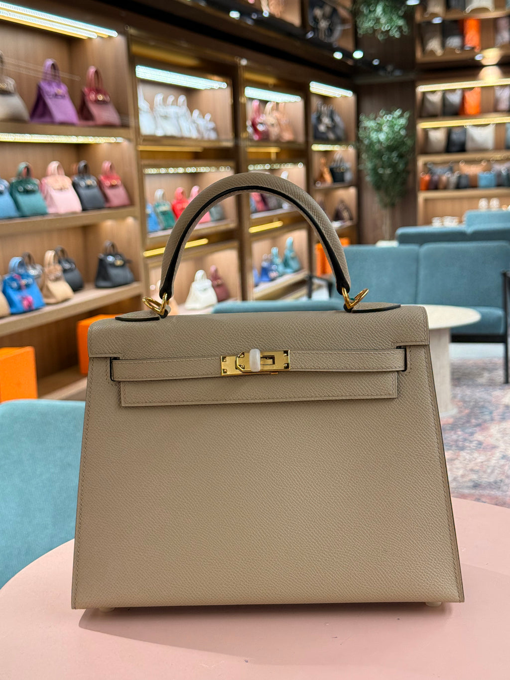 Hermes | Kelly (25) – Epsom – Etoupe – Gold Hardware