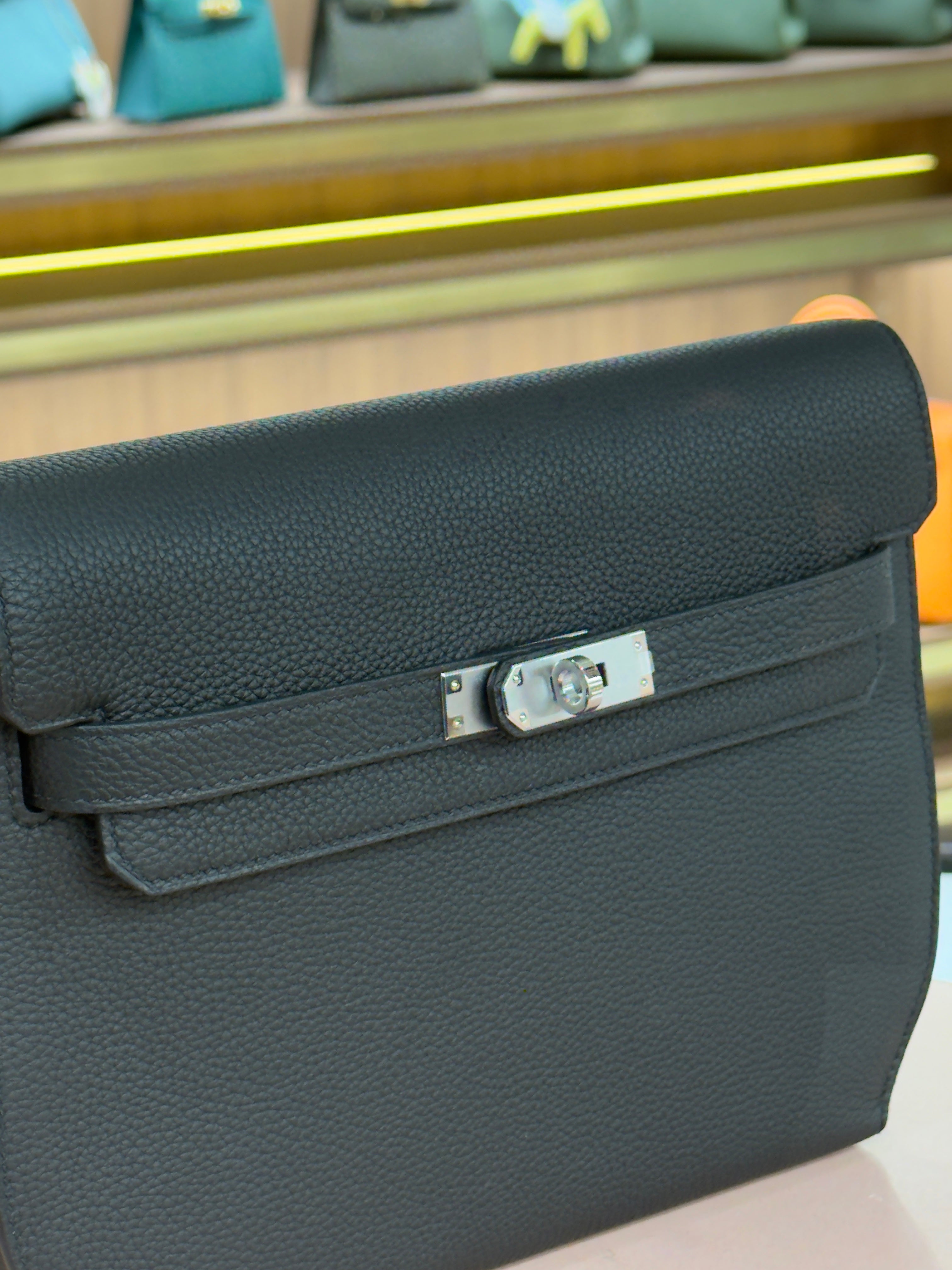 Hermes | Kelly Depeche – Togo – Black – Silver Hardware
