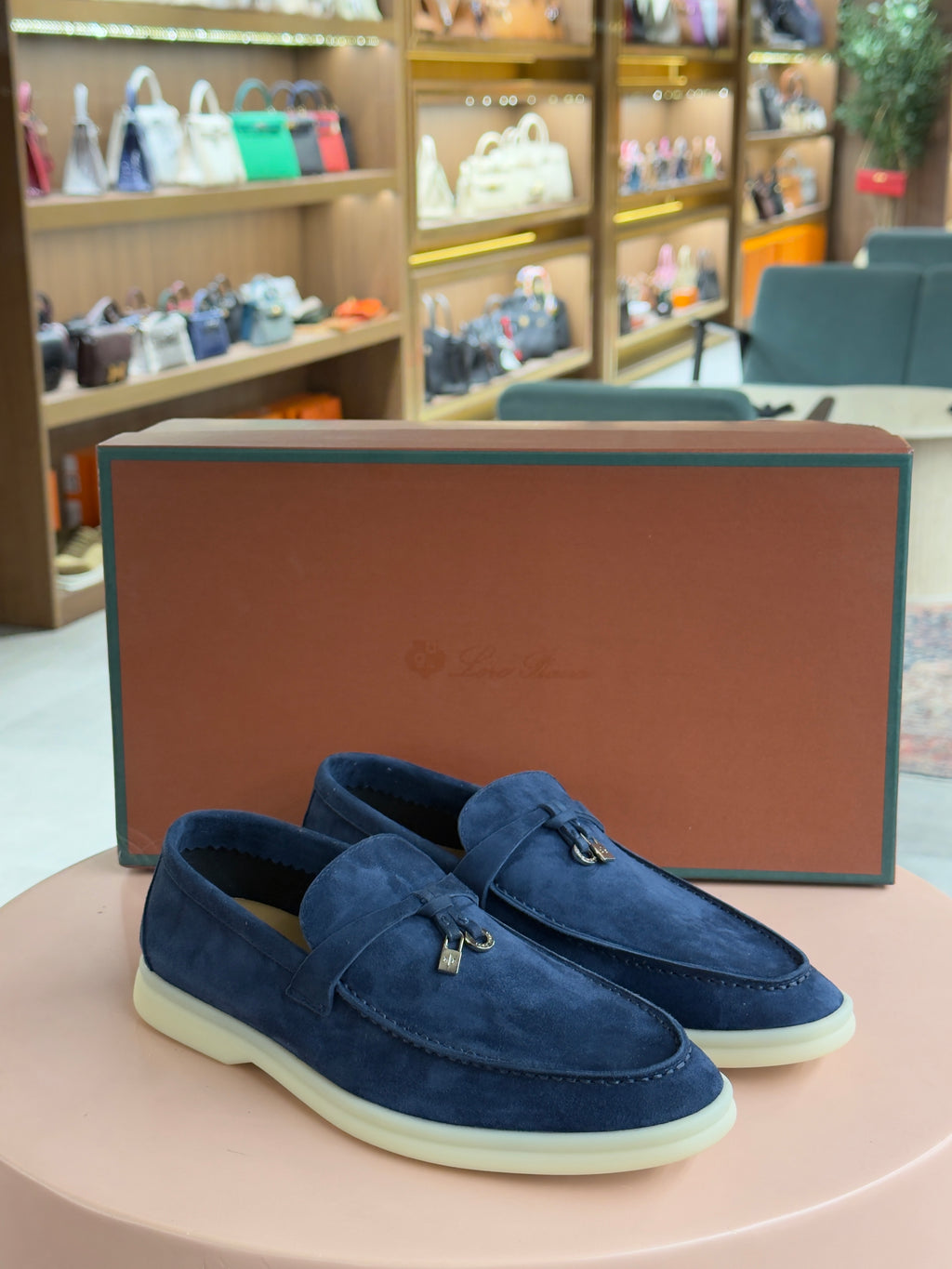 Loro Piana | Piana Summer Charms Walk Loafer – Suede – Navy – Silver Hardware