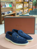 Loro Piana | Piana Summer Charms Walk Loafer – Suede – Navy – Silver Hardware