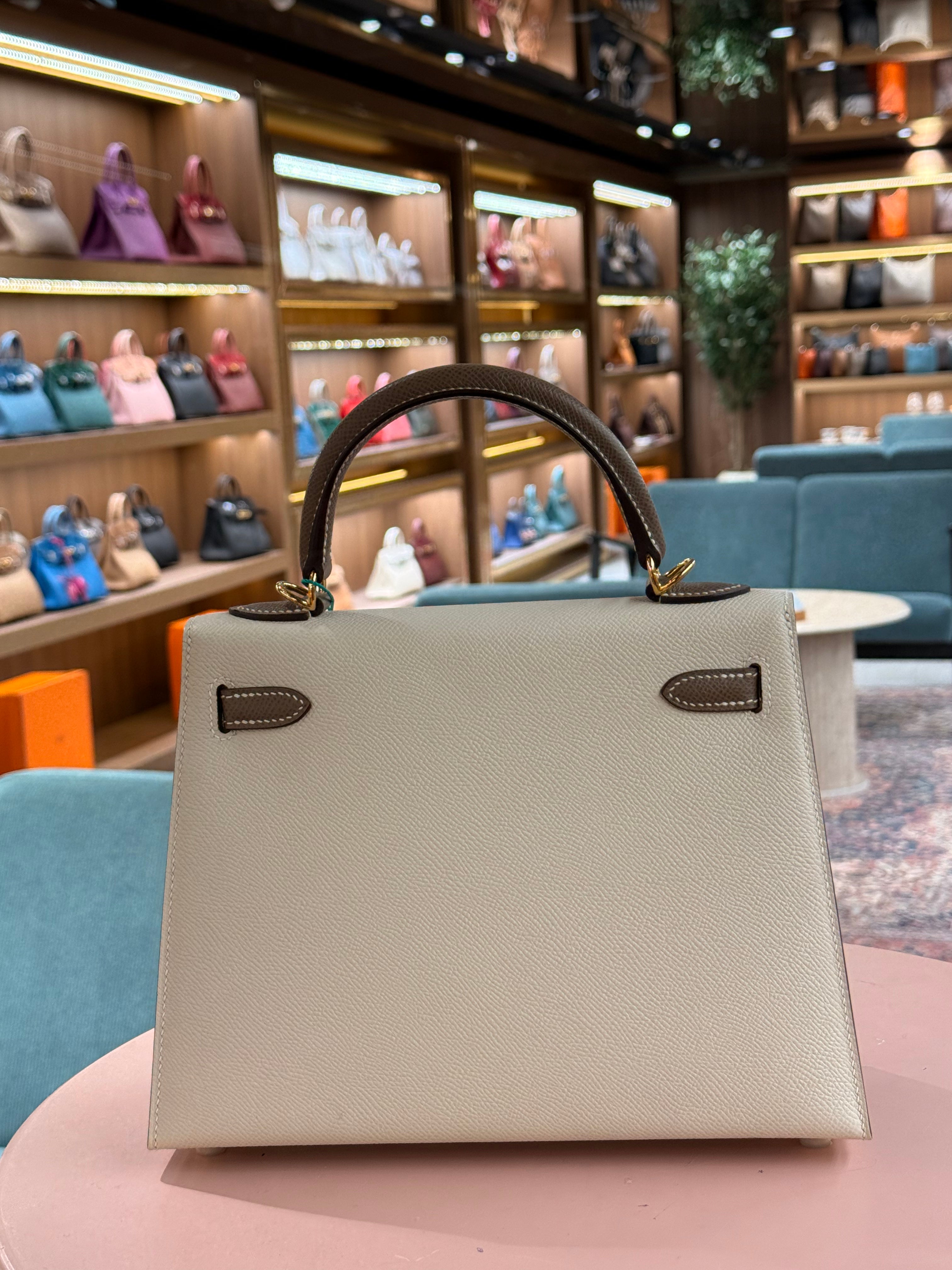 Hermes | Kelly (25) – Epsom – Cream – Gold Hardware