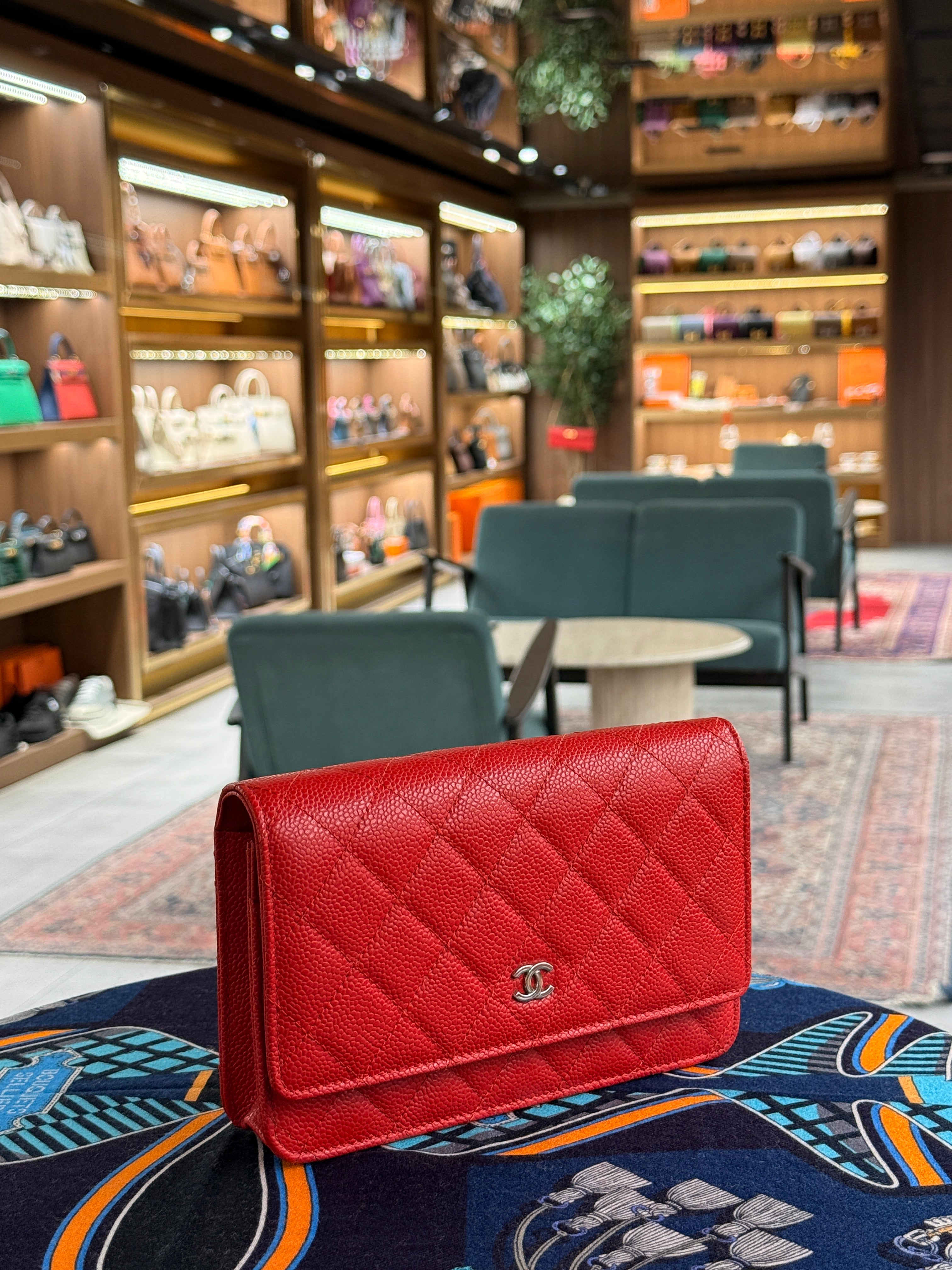 Chanel | Wallet on Chain (20) – Caviar – Red – Silver Hardware