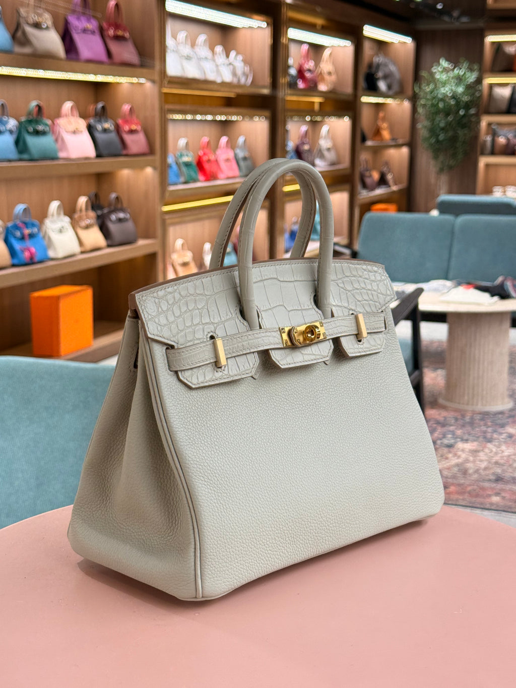 Hermes | Birkin (25) – Togo – Vert D'eau – Gold Hardware