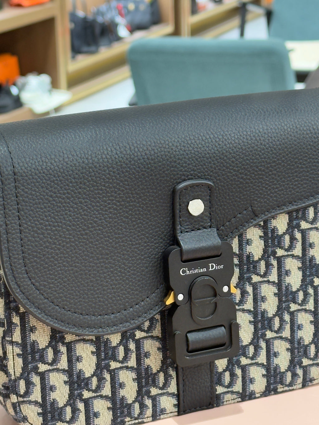 Dior | Saddle Messenger Bag (20) – Canvas – Navy Blue – Gold Hardware