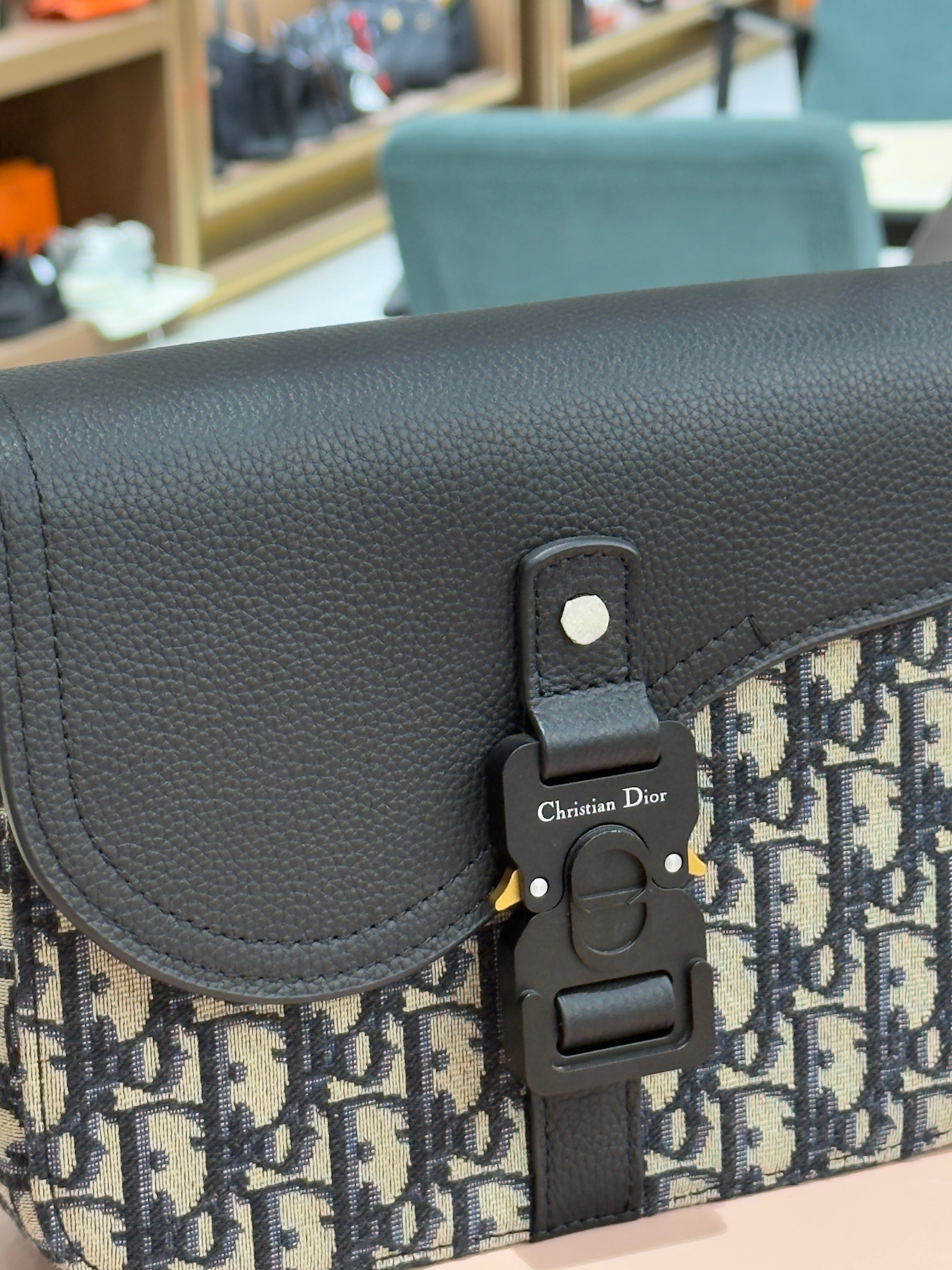 Dior | Saddle Messenger Bag (20) – Canvas – Navy Blue – Gold Hardware