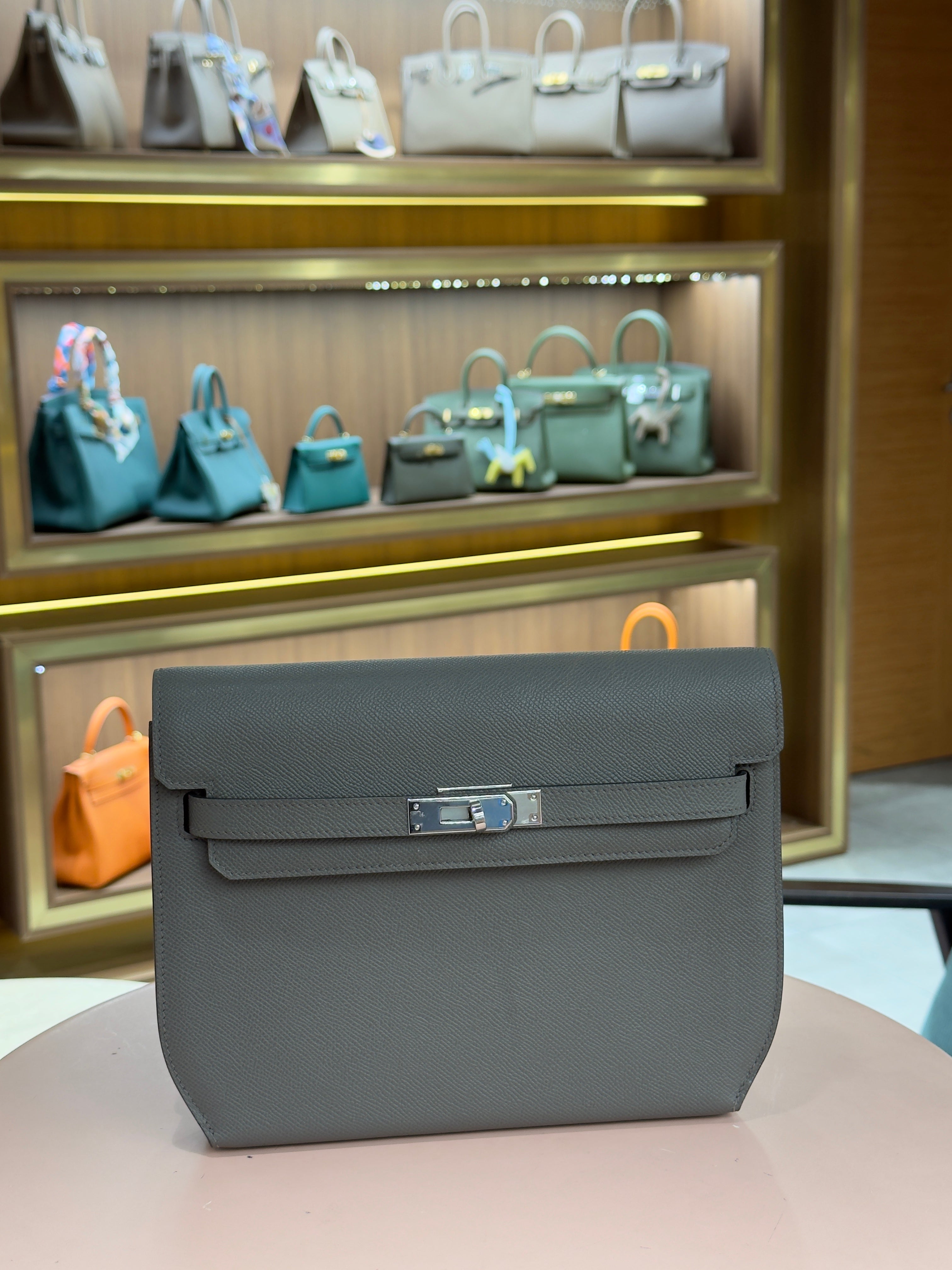 Hermes | Kelly Depeche – Epsom – Gris Tourterelle – Palladium Hardware