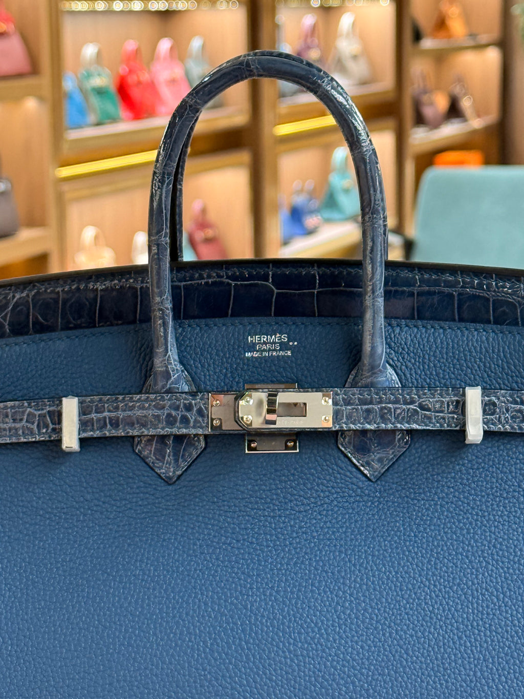 Hermes | Birkin Touch (25) – Togo – Bleu Nuit – Palladium Hardware