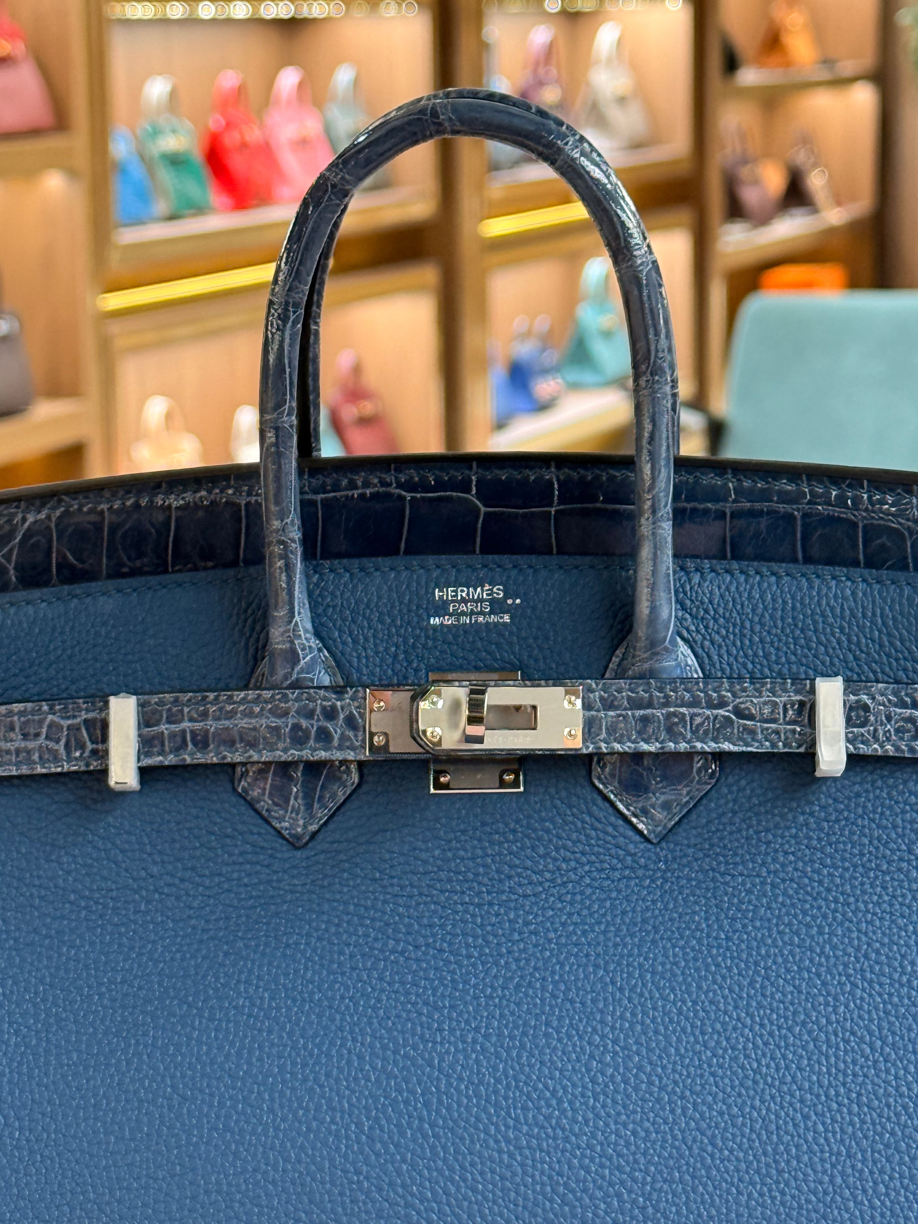 Hermes | Birkin Touch (25) – Togo – Bleu Nuit – Palladium Hardware