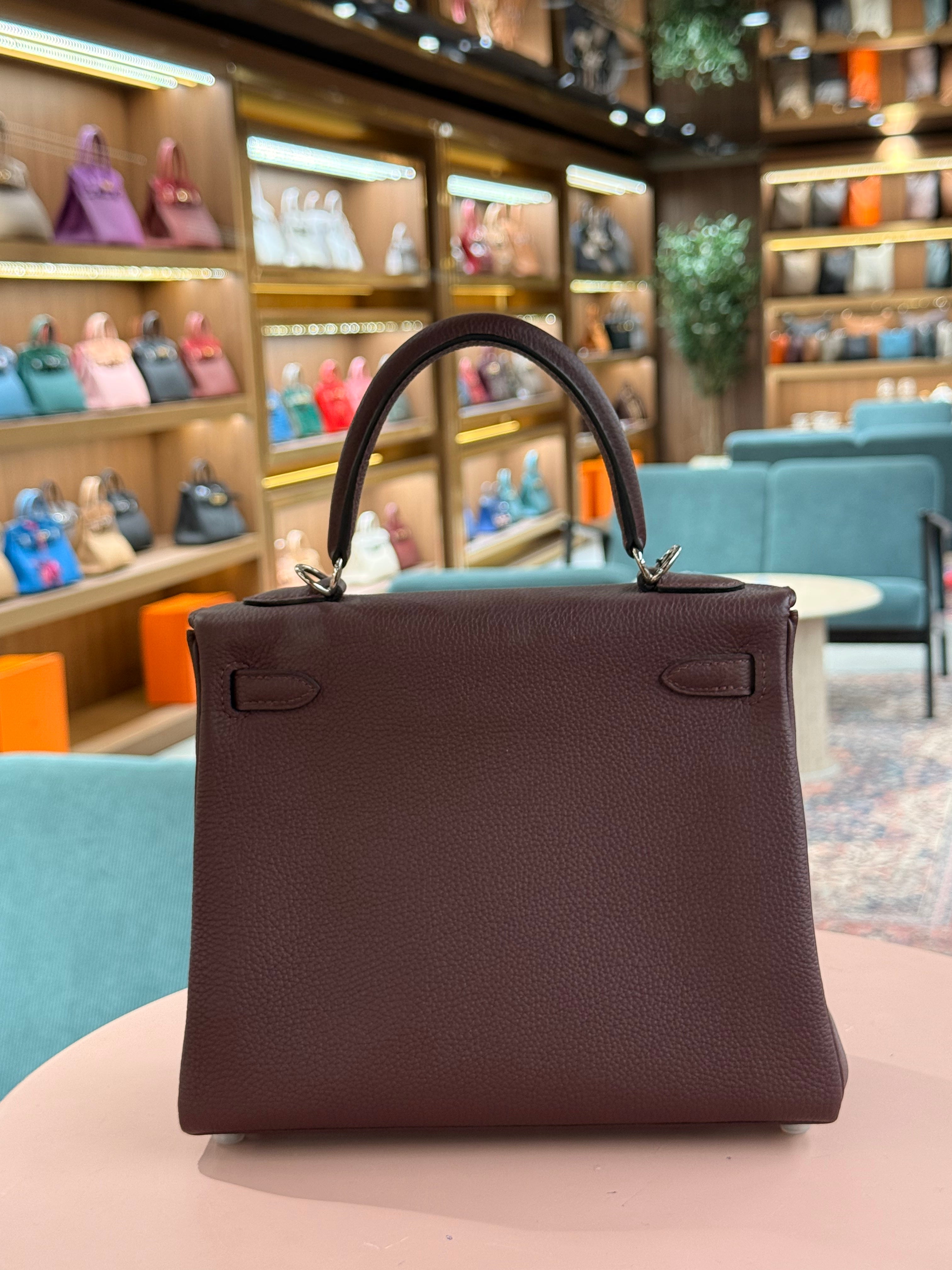 Hermes | Kelly (25) – Togo – Bordeaux – Palladium Hardware