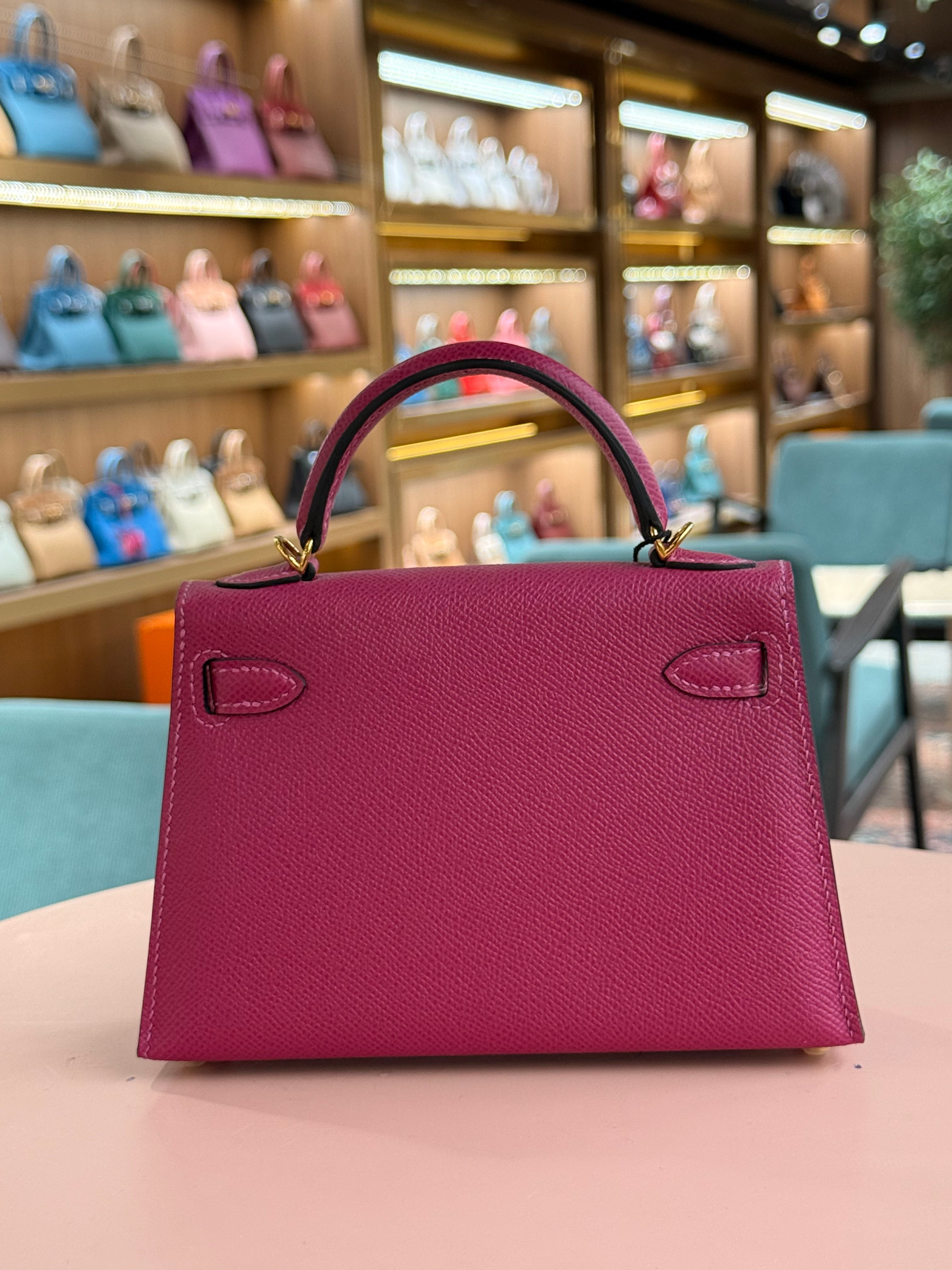 Hermes | Kelly (Mini) – Epsom – Fuchsia – Gold Hardware