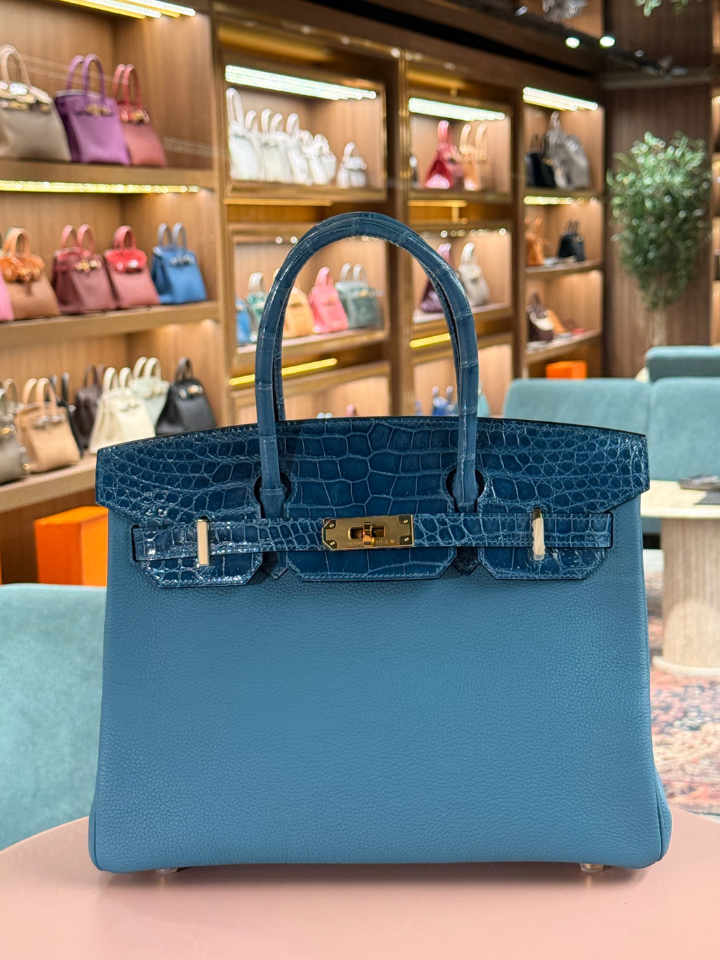 Hermes | Birkin (30) – Togo – Bleu Brume – Gold Hardware