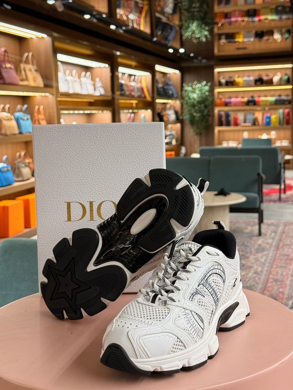 Dior | Chrono-Sneaker – Mesh – White – Black Hardware