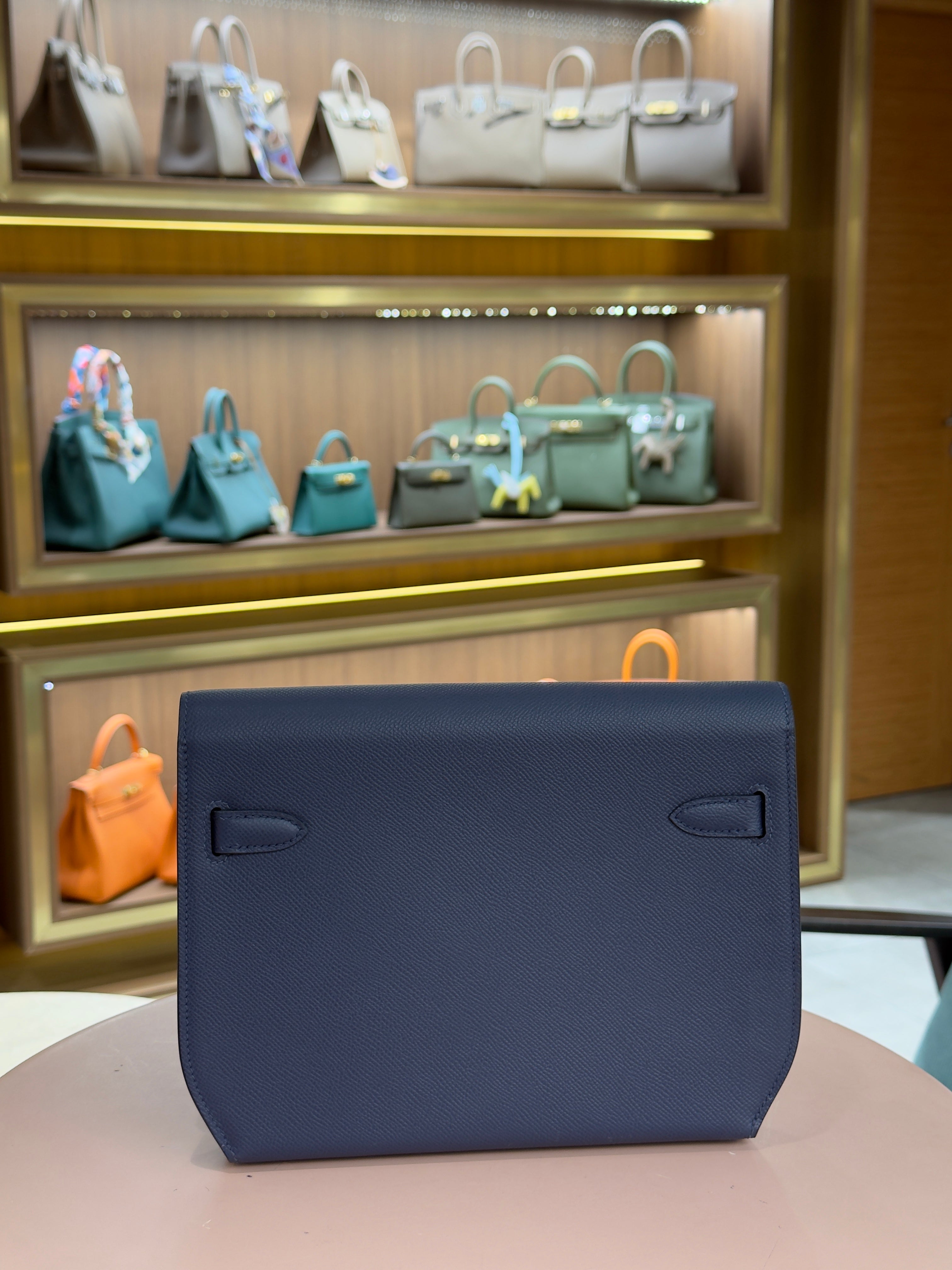 Hermes | Kelly Depeche – Epsom – Blue – Palladium Hardware